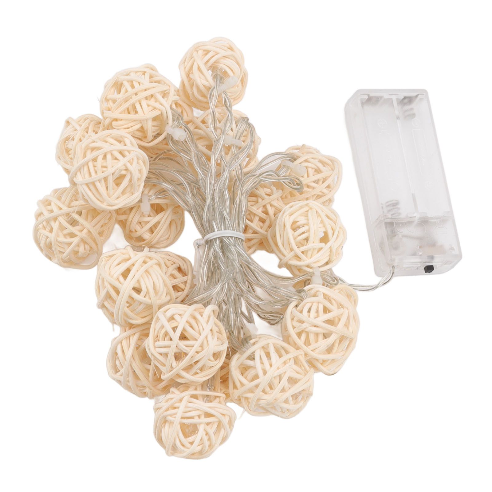 3m Rattan Ball Lantern String Lights 20 Globe Rattan Balls Battery Powered for view 10