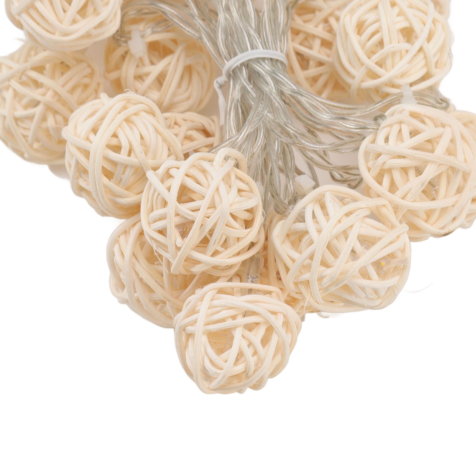3m Rattan Ball Lantern String Lights 20 Globe Rattan Balls Battery Powered for view 14