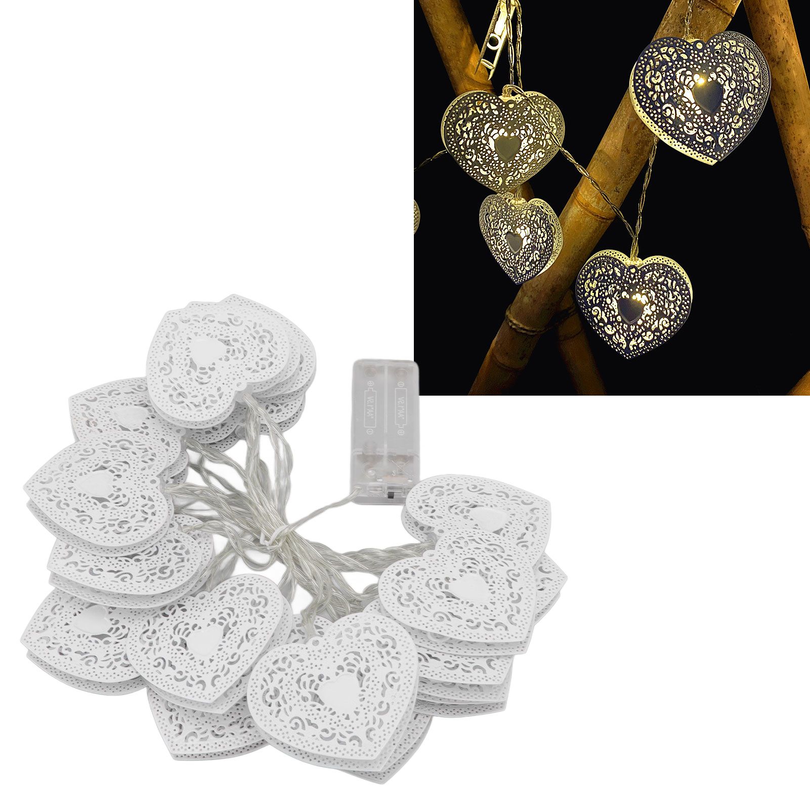 LED Love String Lights Iron 3 Meter Warm 20 Lamp Beads White Decoration Light view 11