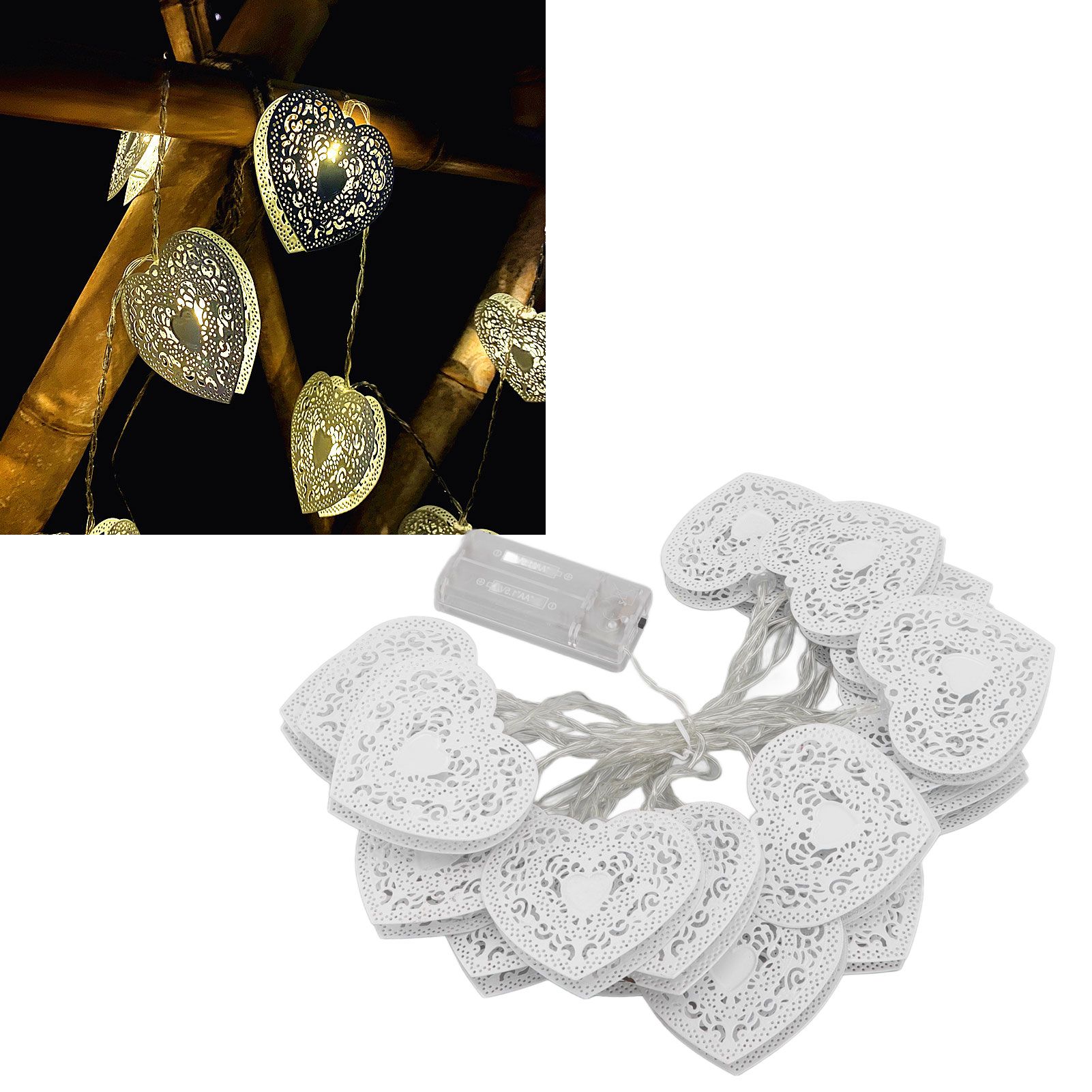 LED Love String Lights Iron 3 Meter Warm 20 Lamp Beads White Decoration Light view 12