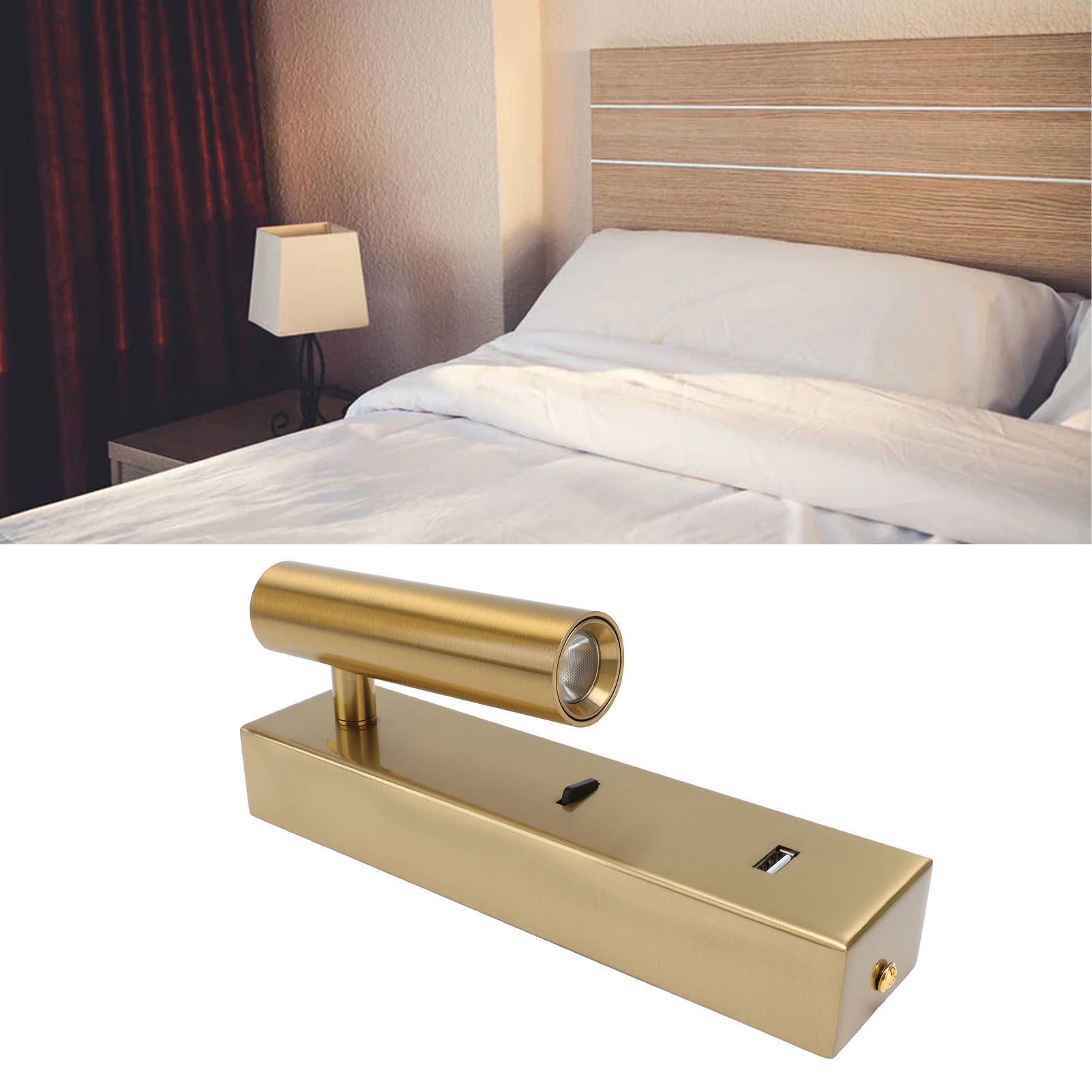 LED Wall Mounted Reading Light Simple Rechargeable Adjustable Angle Bedroom view 12