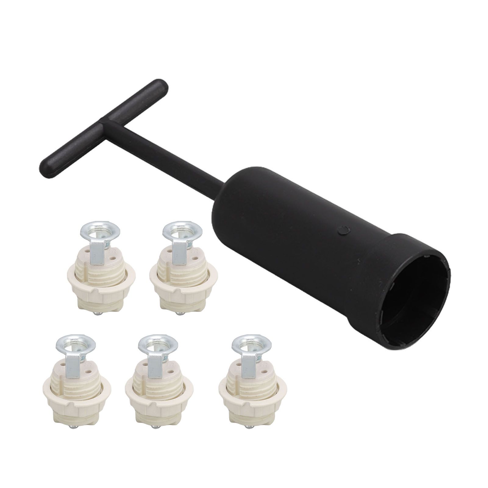 G9 Ceramic Lamp Holder Bulb Base Socket Light Holder with Zinc Alloy M10 Ring view 4