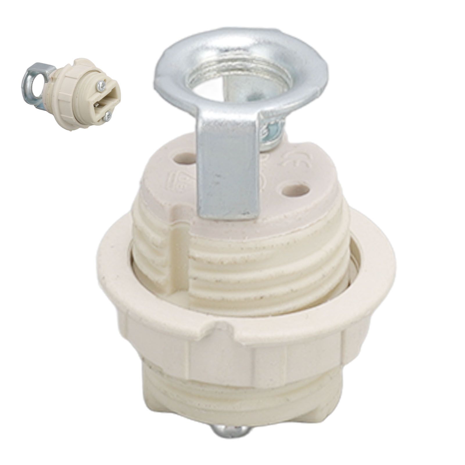 G9 Ceramic Lamp Holder Bulb Base Socket Light Holder with Zinc Alloy M10 Ring view 10