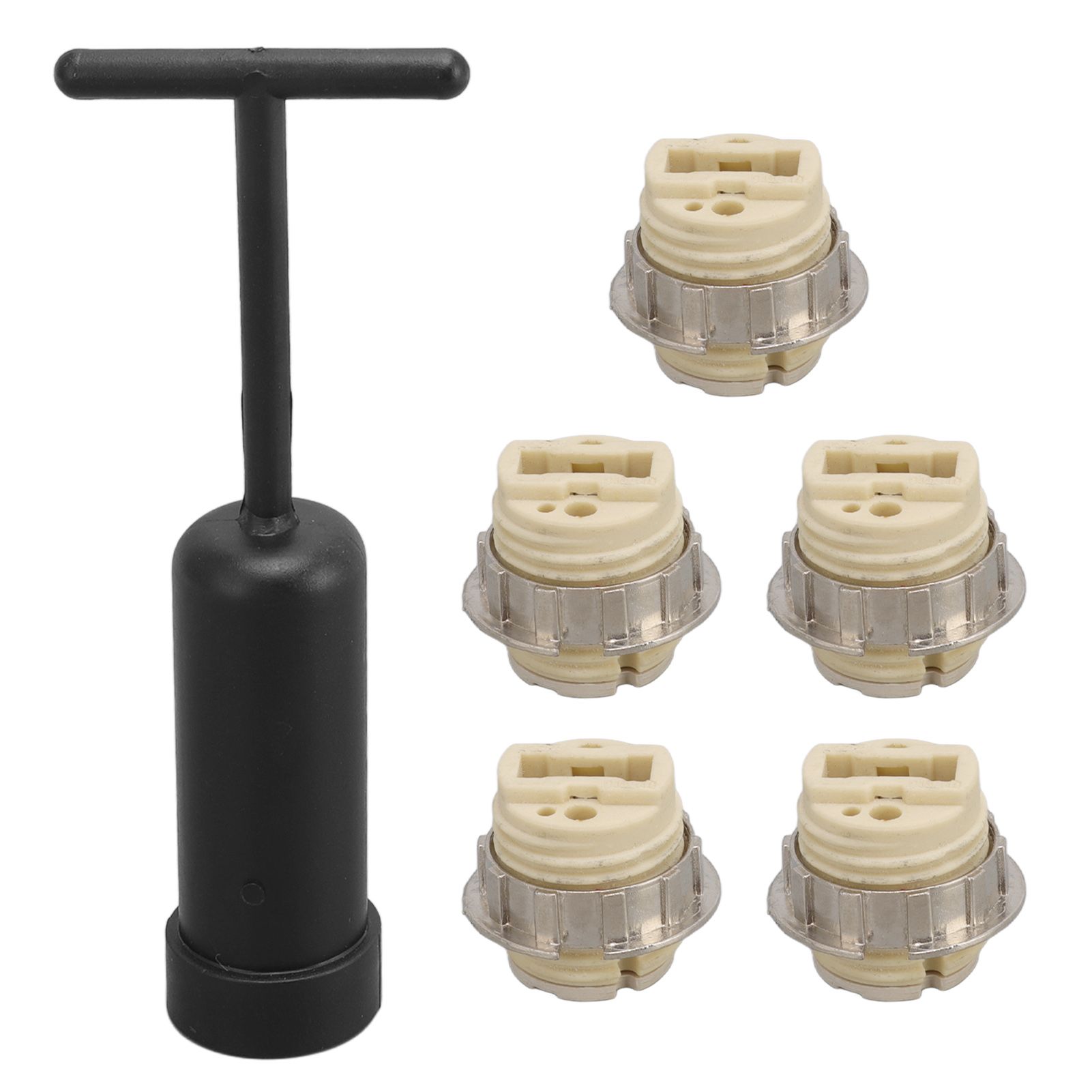 5Pcs G9 Ceramic Lamp Holder Temperature Resistance Zinc Alloy Ring Light Bulb