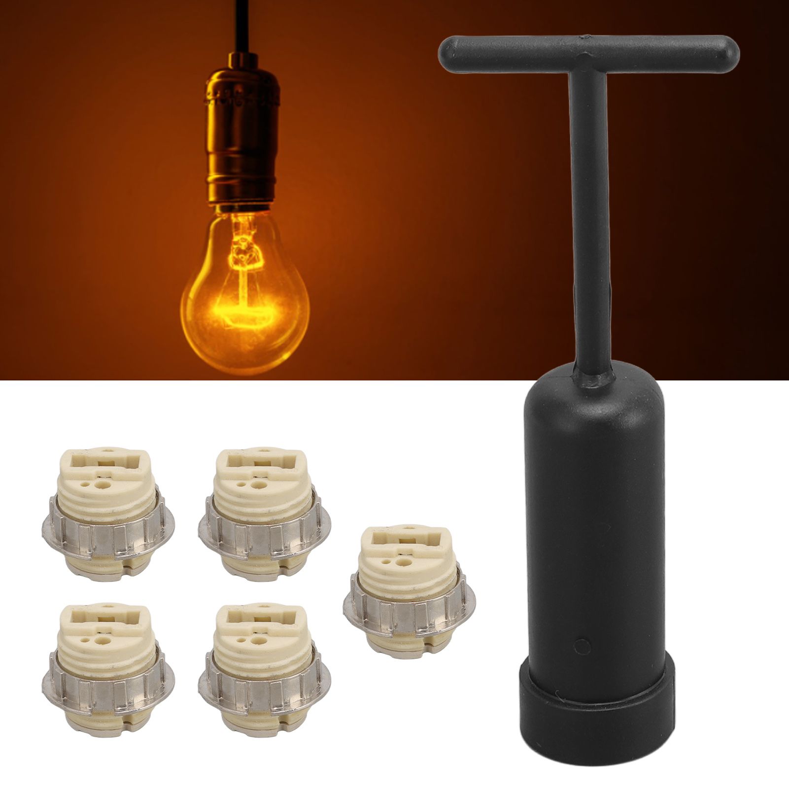 5Pcs G9 Ceramic Lamp Holder Temperature Resistance Zinc Alloy Ring Light Bulb view 11