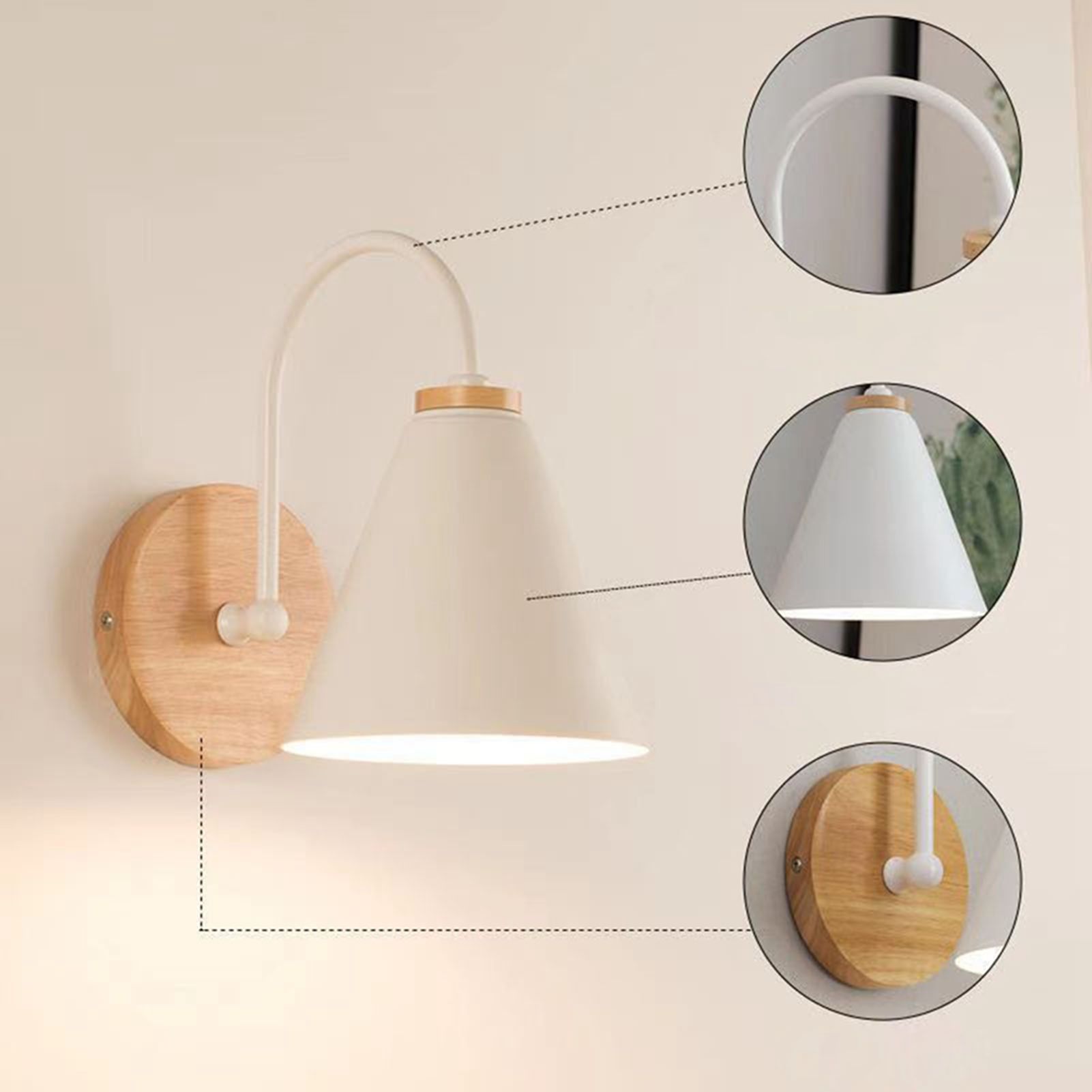Corridor Wall Lamp Iron Lampshade Wall Mounted Curved Light for Bedroom Living view 6