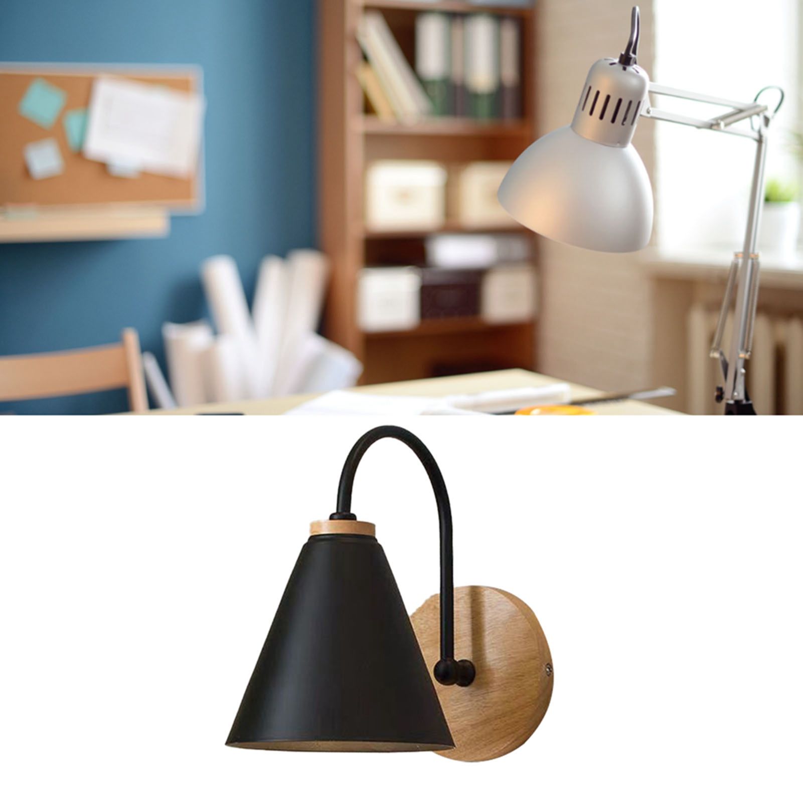 Corridor Wall Lamp Iron Lampshade Wall Mounted Curved Light for Bedroom Living view 10
