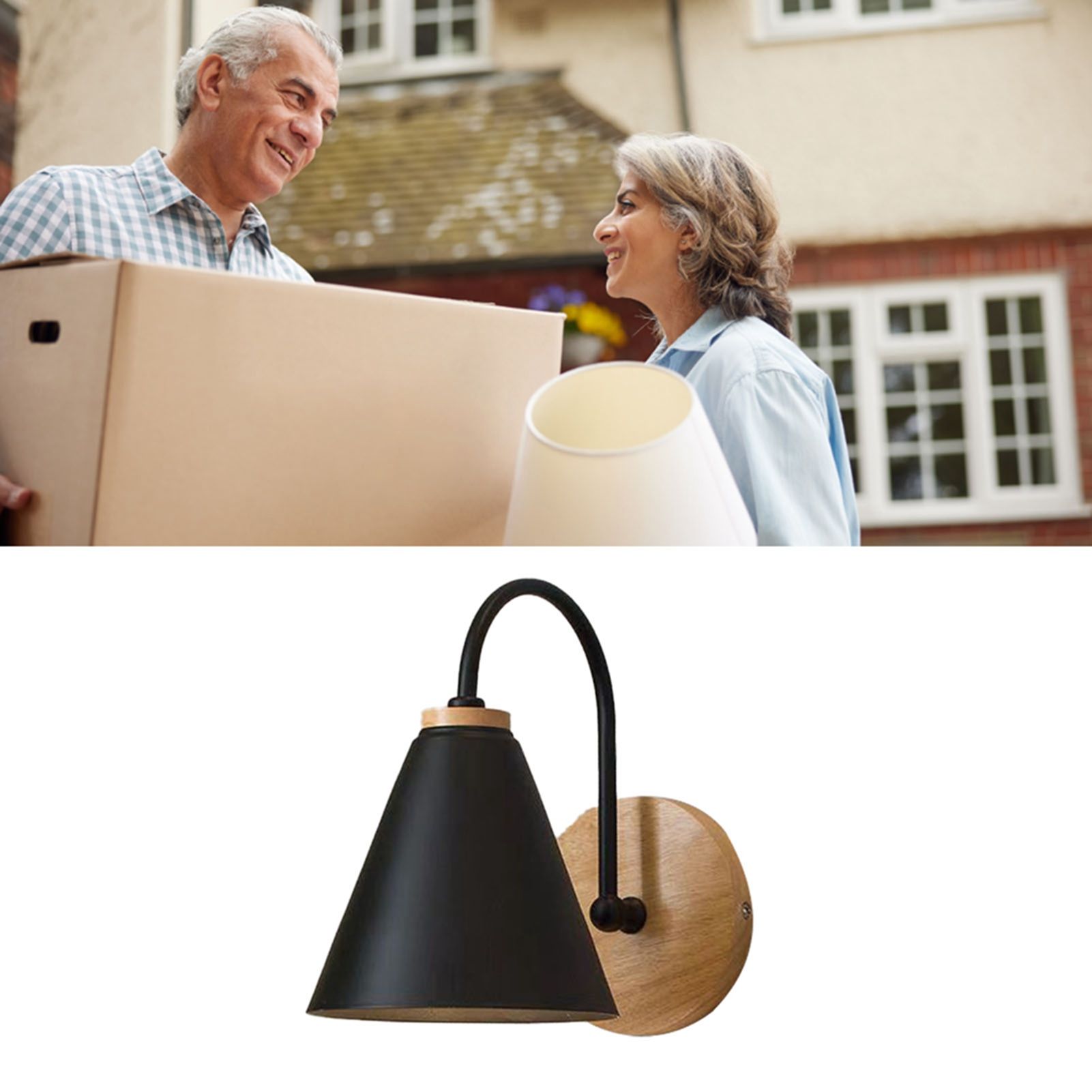 Corridor Wall Lamp Iron Lampshade Wall Mounted Curved Light for Bedroom Living view 11