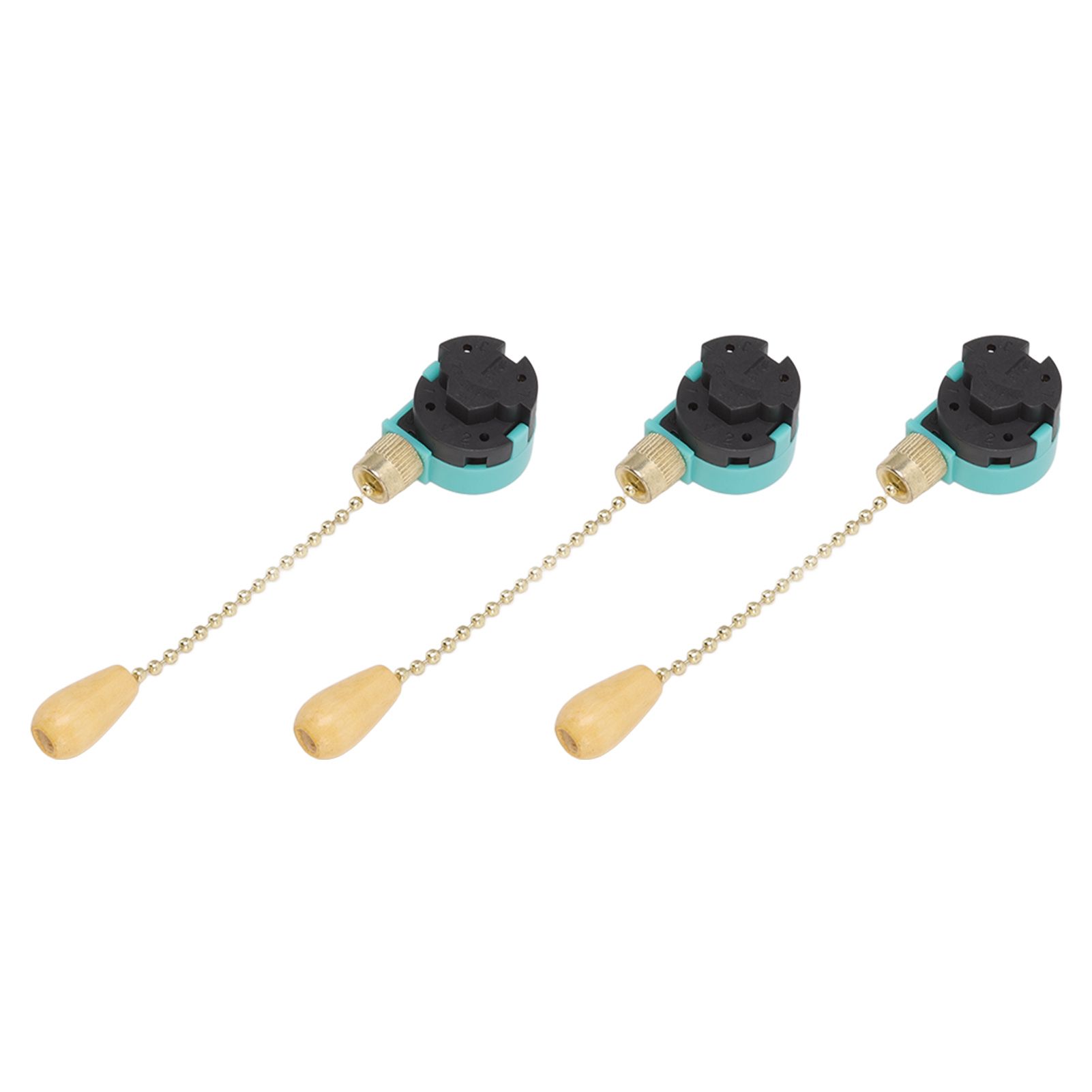 3Pcs Ceiling Light Pull Chain Switch 3 Speed 4 Wire Ceiling Fan Lamp Switch view 2