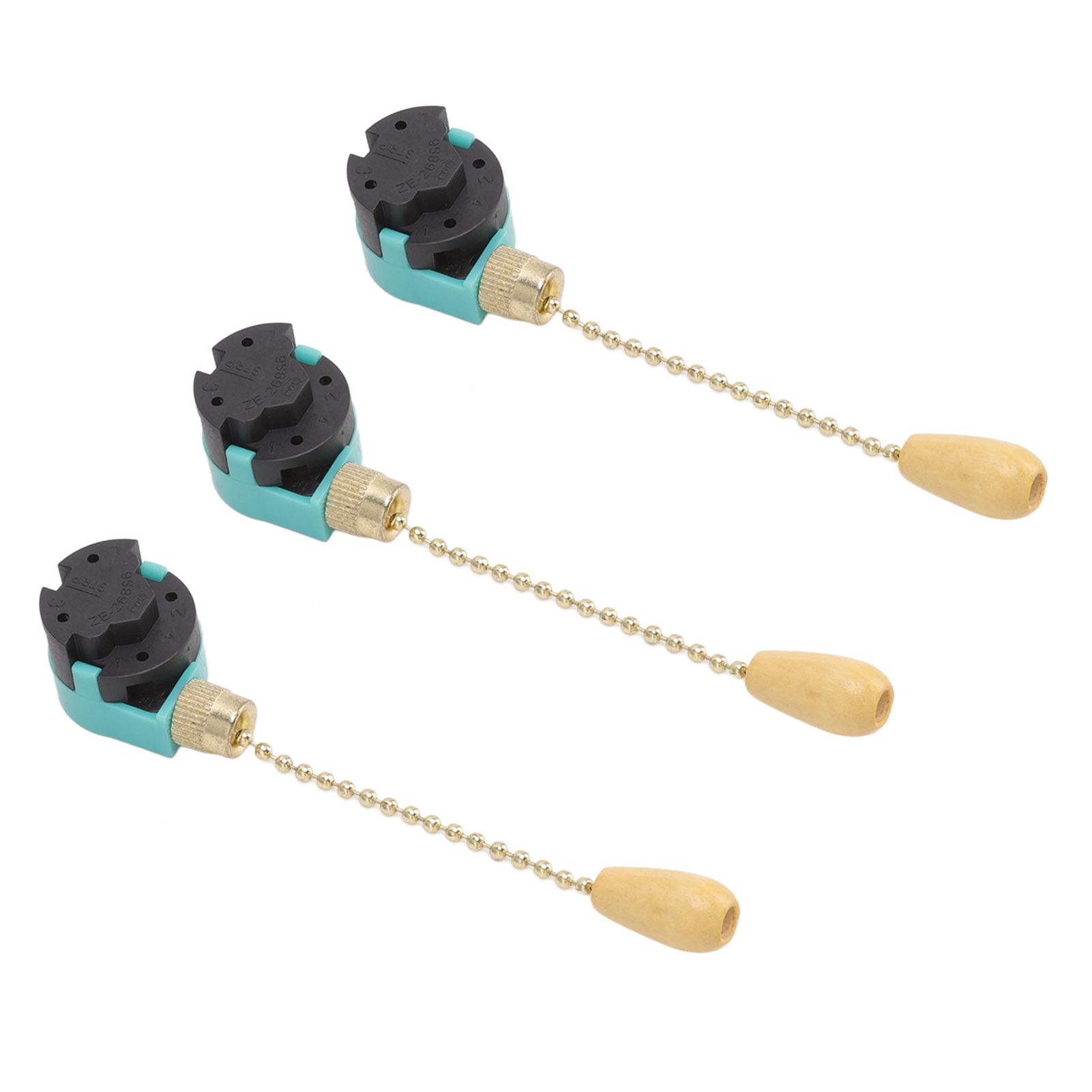 3Pcs Ceiling Light Pull Chain Switch 3 Speed 4 Wire Ceiling Fan Lamp Switch view 3