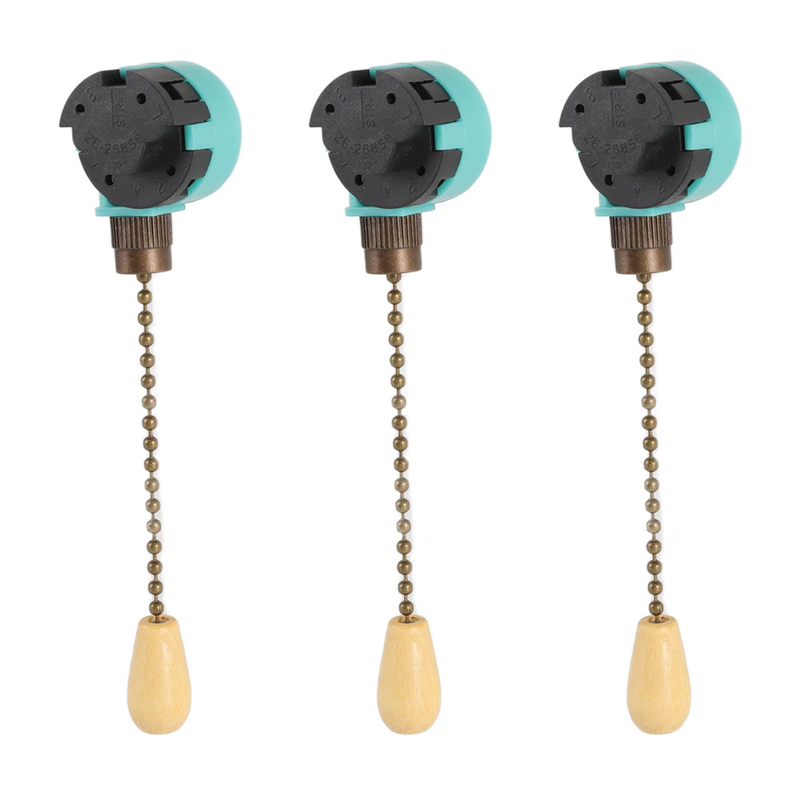 3Pcs Ceiling Light Pull Chain Switch 3 Speed 4 Wire Ceiling Fan Lamp Switch view 5