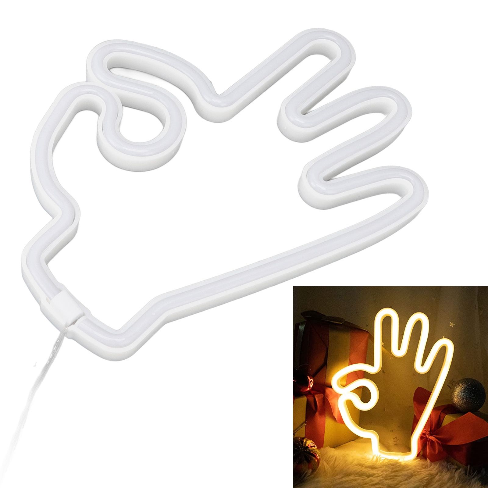 Hand Finger Neon Light OK Shaped LED Neon Sign Battery USB and Battery Powered view 12
