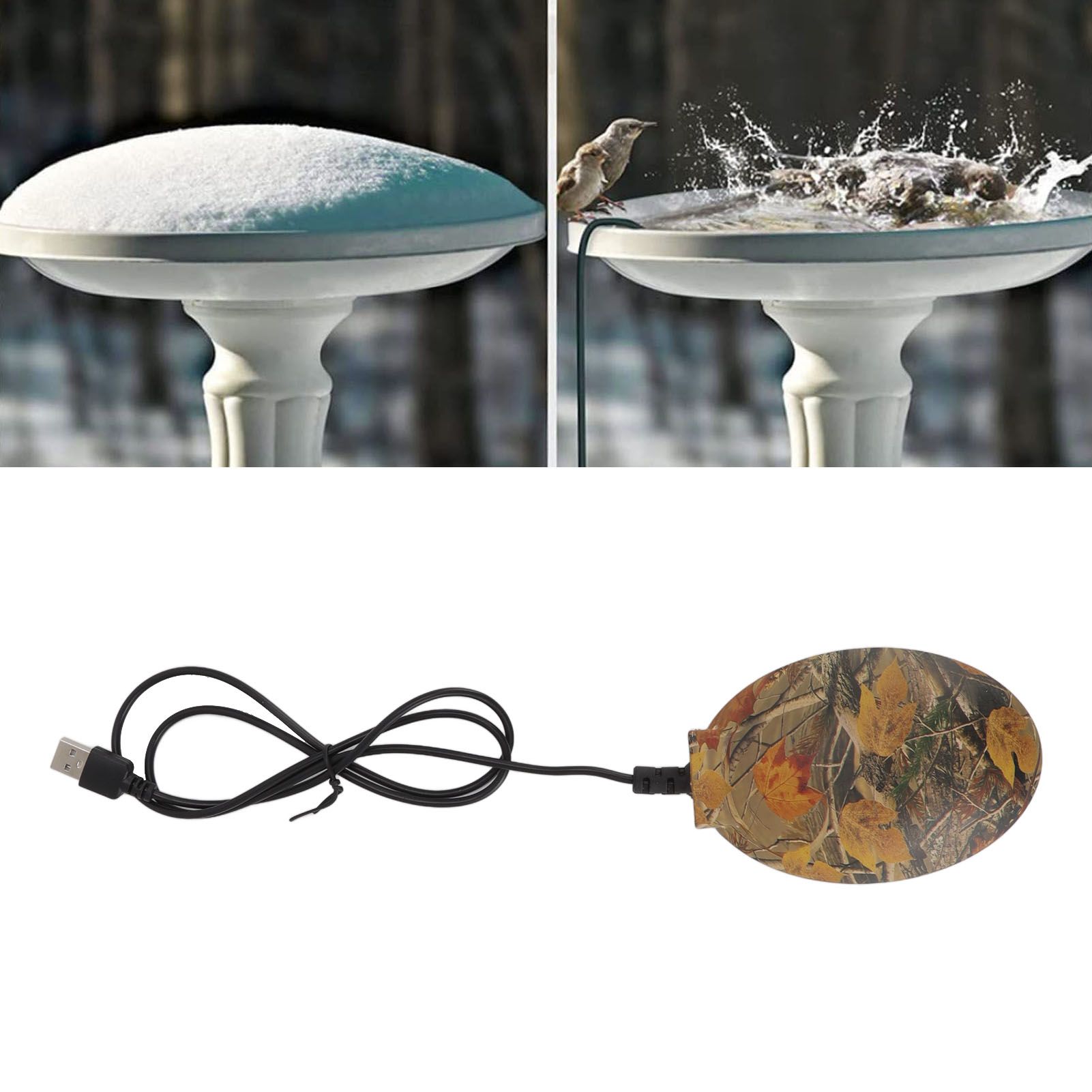 Bird Bath Deicer Thermostatically Controlled Winter Birdbath Water Heater for view 11