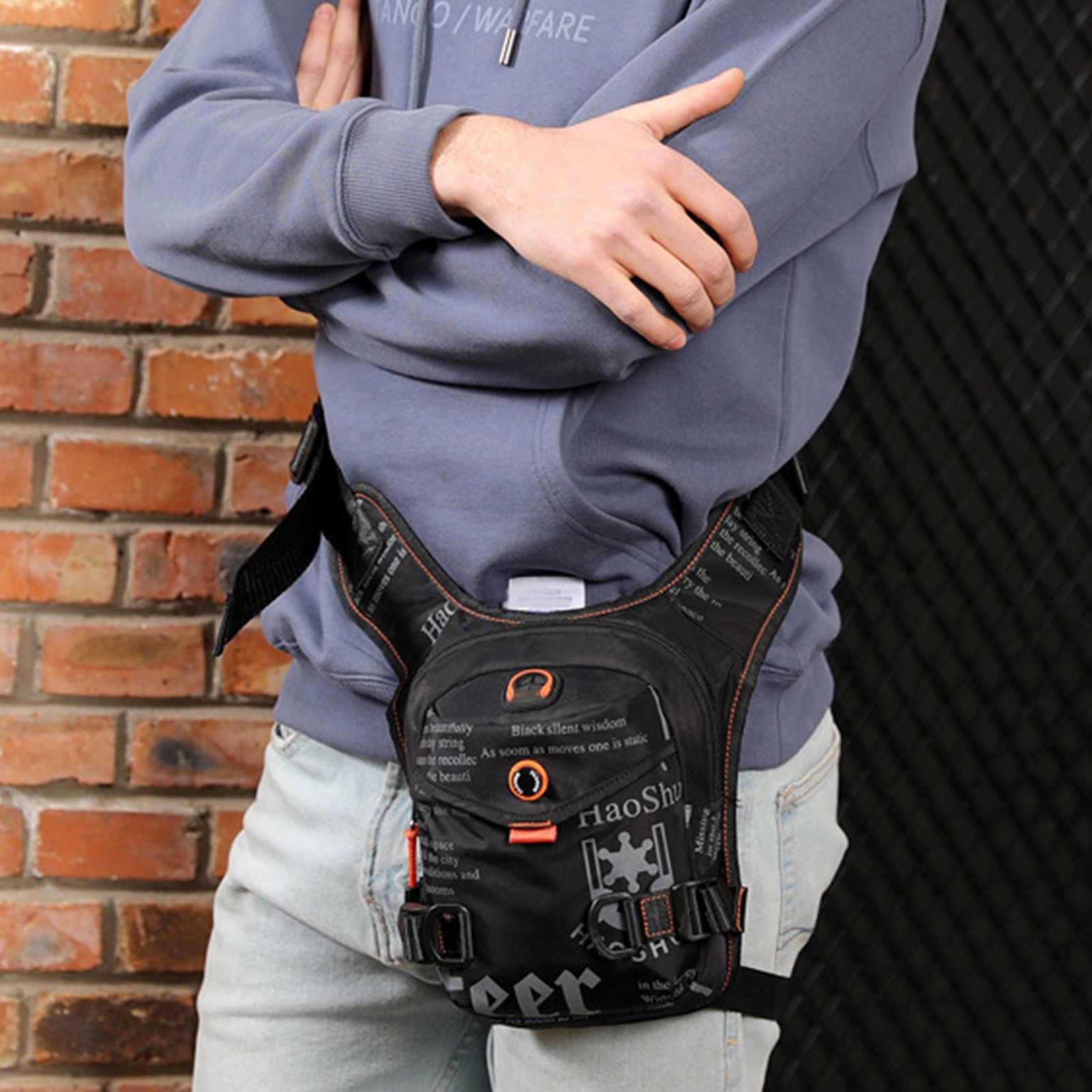 Motorcycle Leg Bag Portable Waterproof Nylon Waist Pack Outdoor Cycling Cross view 5