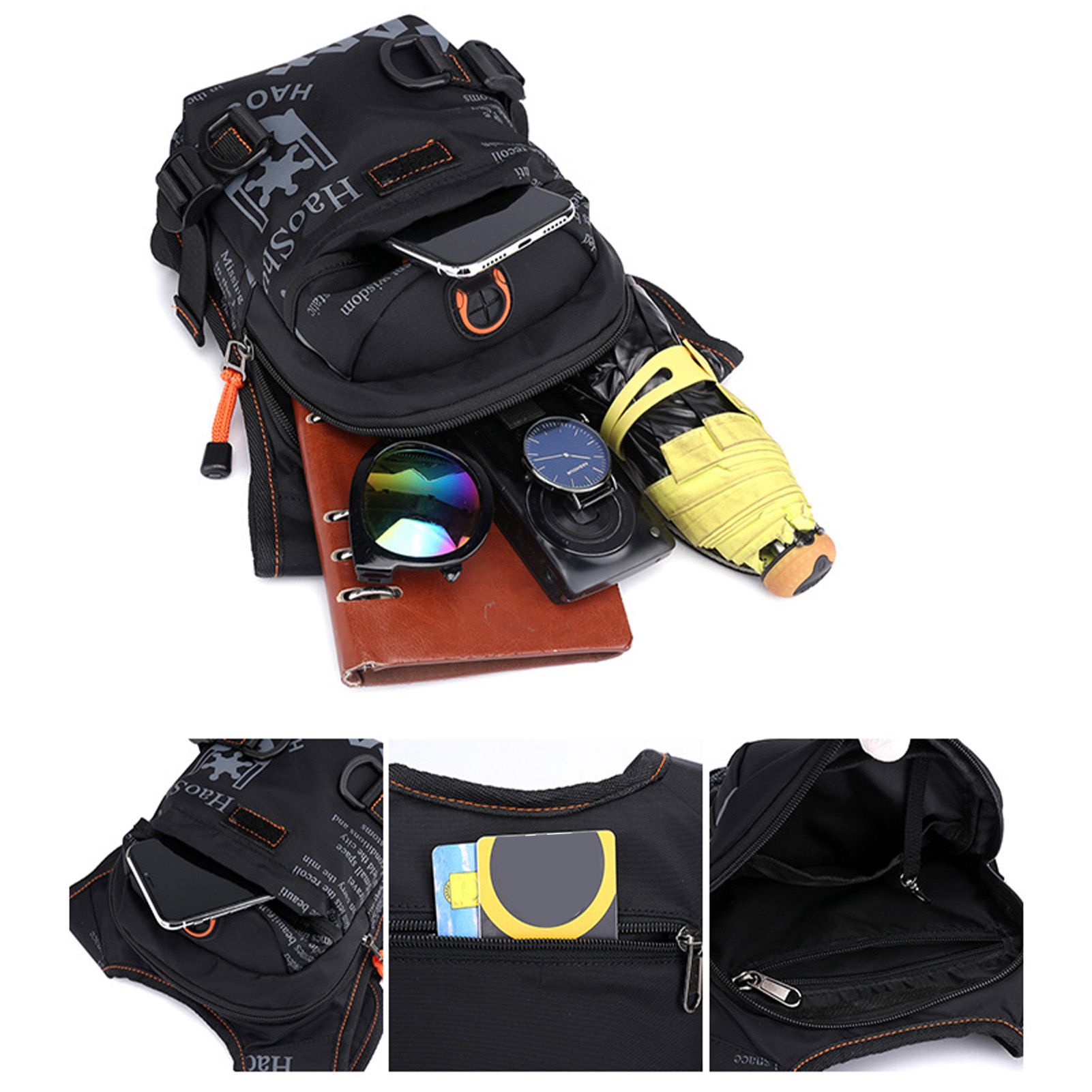 Motorcycle Leg Bag Portable Waterproof Nylon Waist Pack Outdoor Cycling Cross view 10