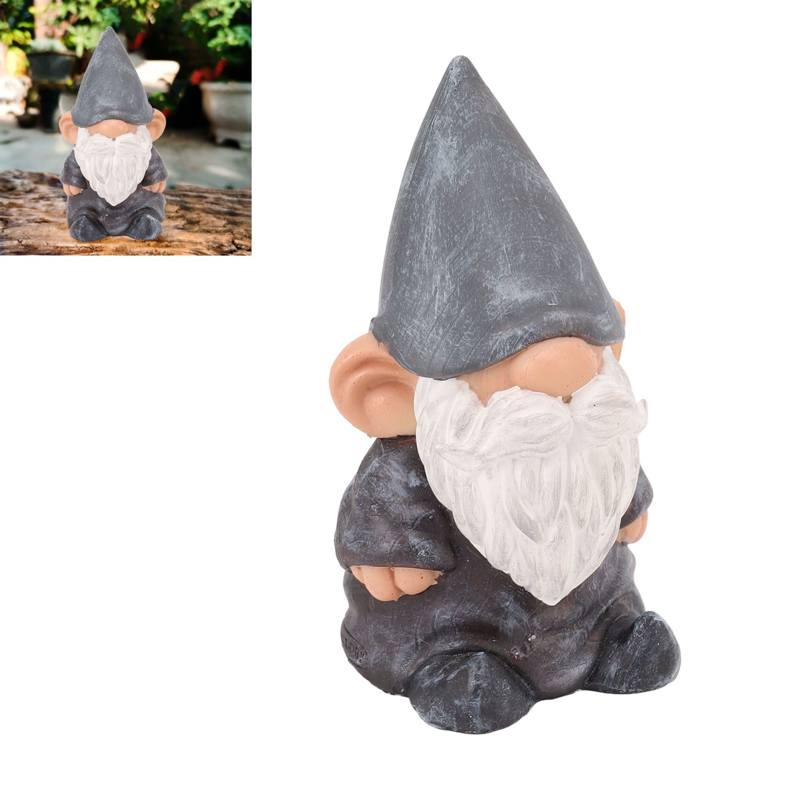 Garden Gnome Resin Structure Stable Bottom Retro Style Gnome Figurine for view 11