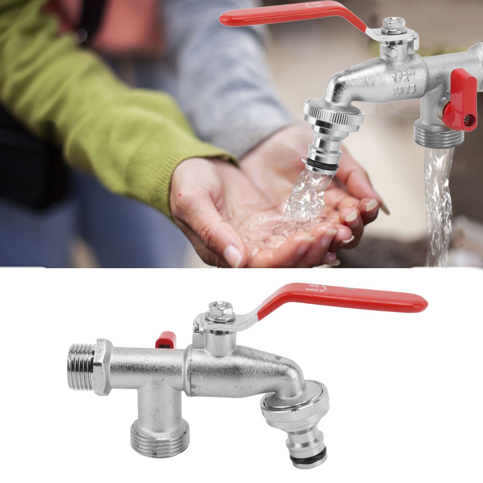 1 In 2 Out Watering Flowers Outdoor Faucet Heatproof Antifreezing Faucet view 11