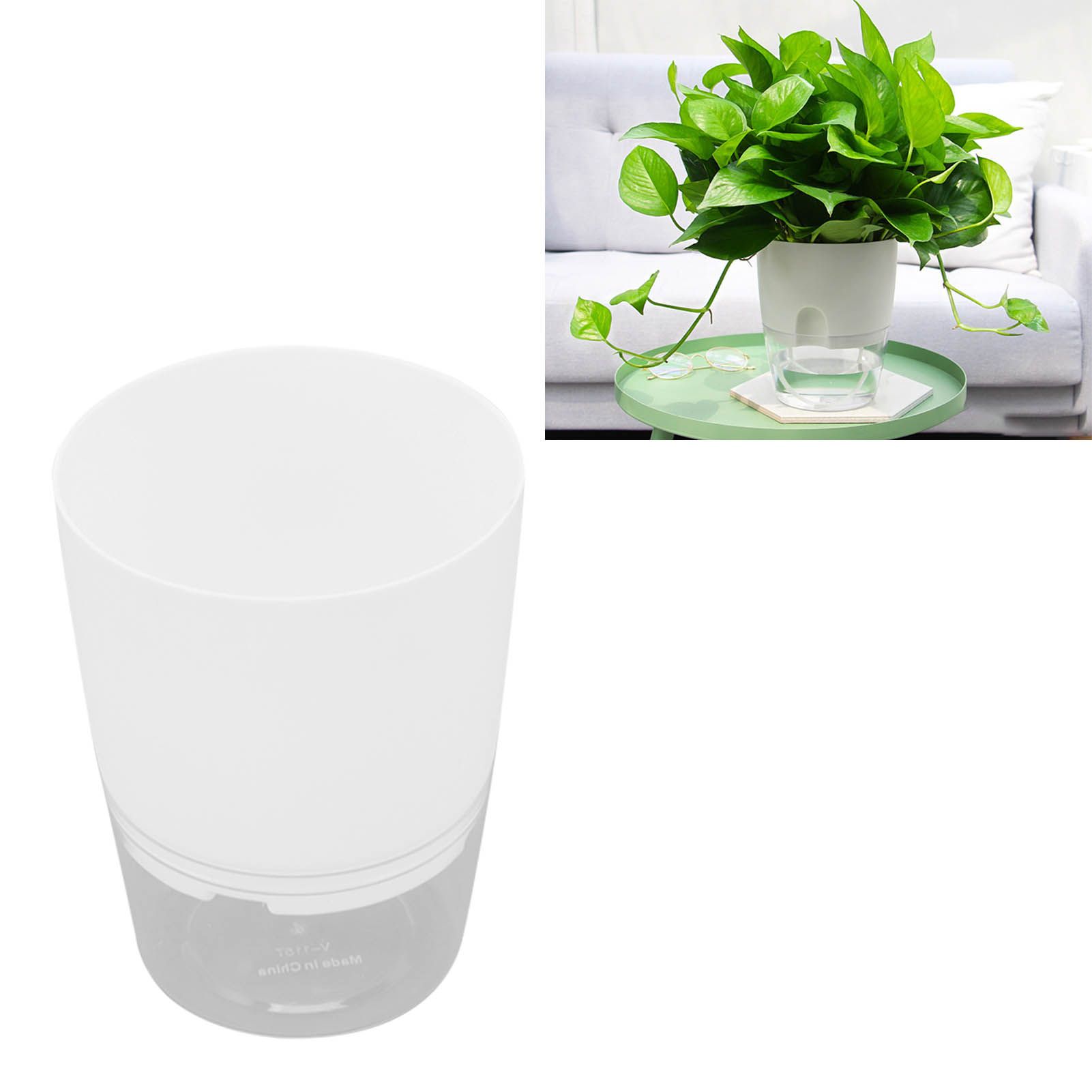 3PCS Self Watering Planter Pots Double Layer Green Plant Flower Pot for Garden view 11