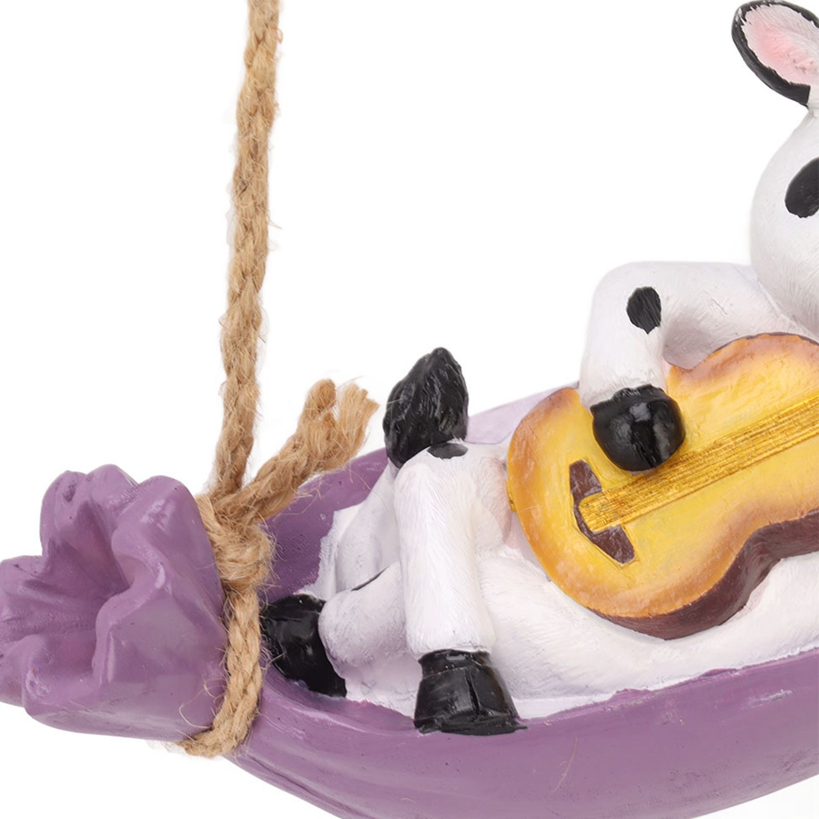 Cow Playing Guitar Garden Statue Vivid Cute Hanging Resin Cattle Sculpture Art view 13