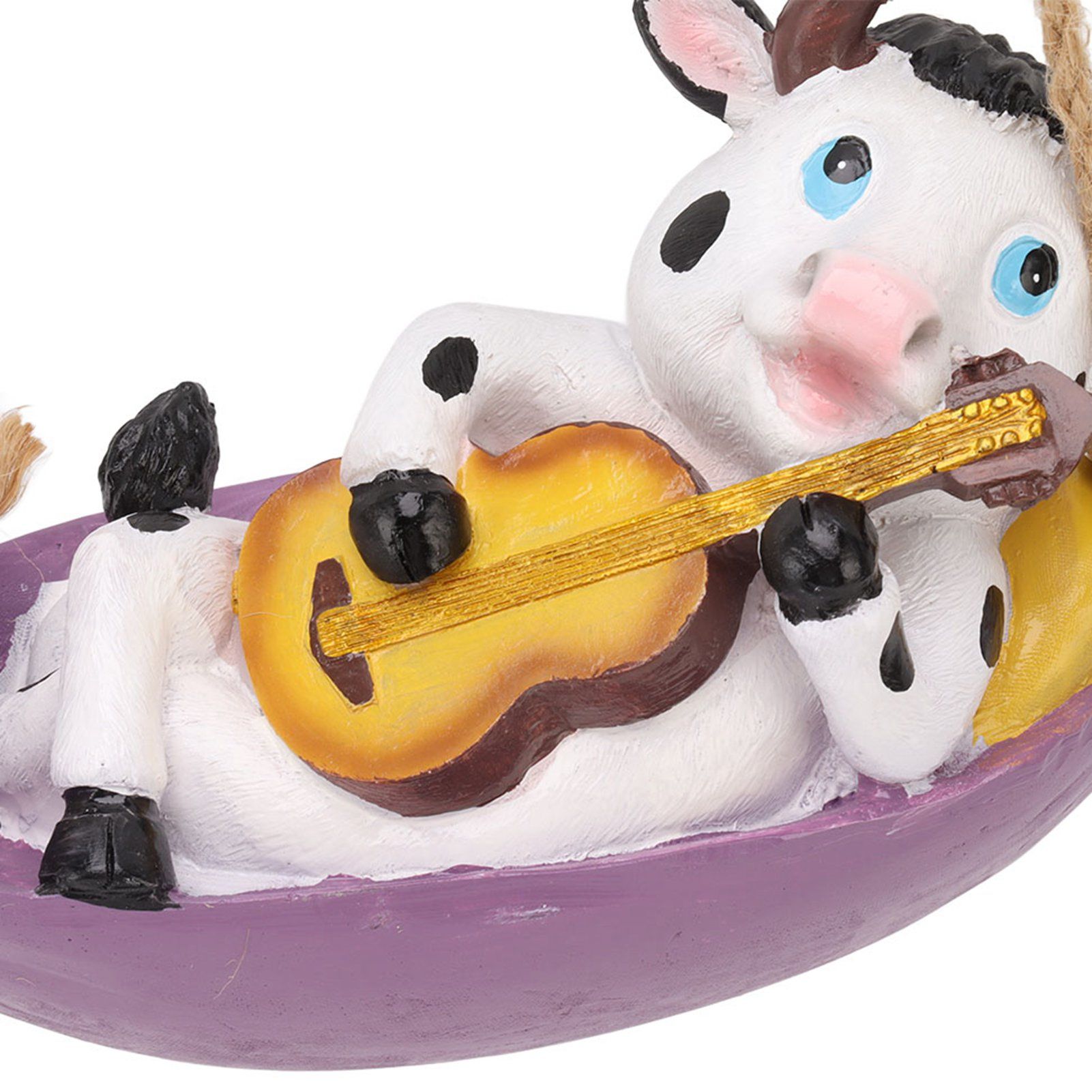 Cow Playing Guitar Garden Statue Vivid Cute Hanging Resin Cattle Sculpture Art view 14