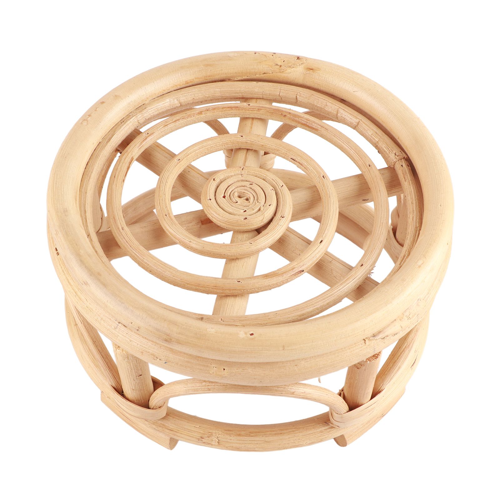 Rattan Indoor Plant Stand Round Shape Natural Plant Rack Handmade Rattan view 2