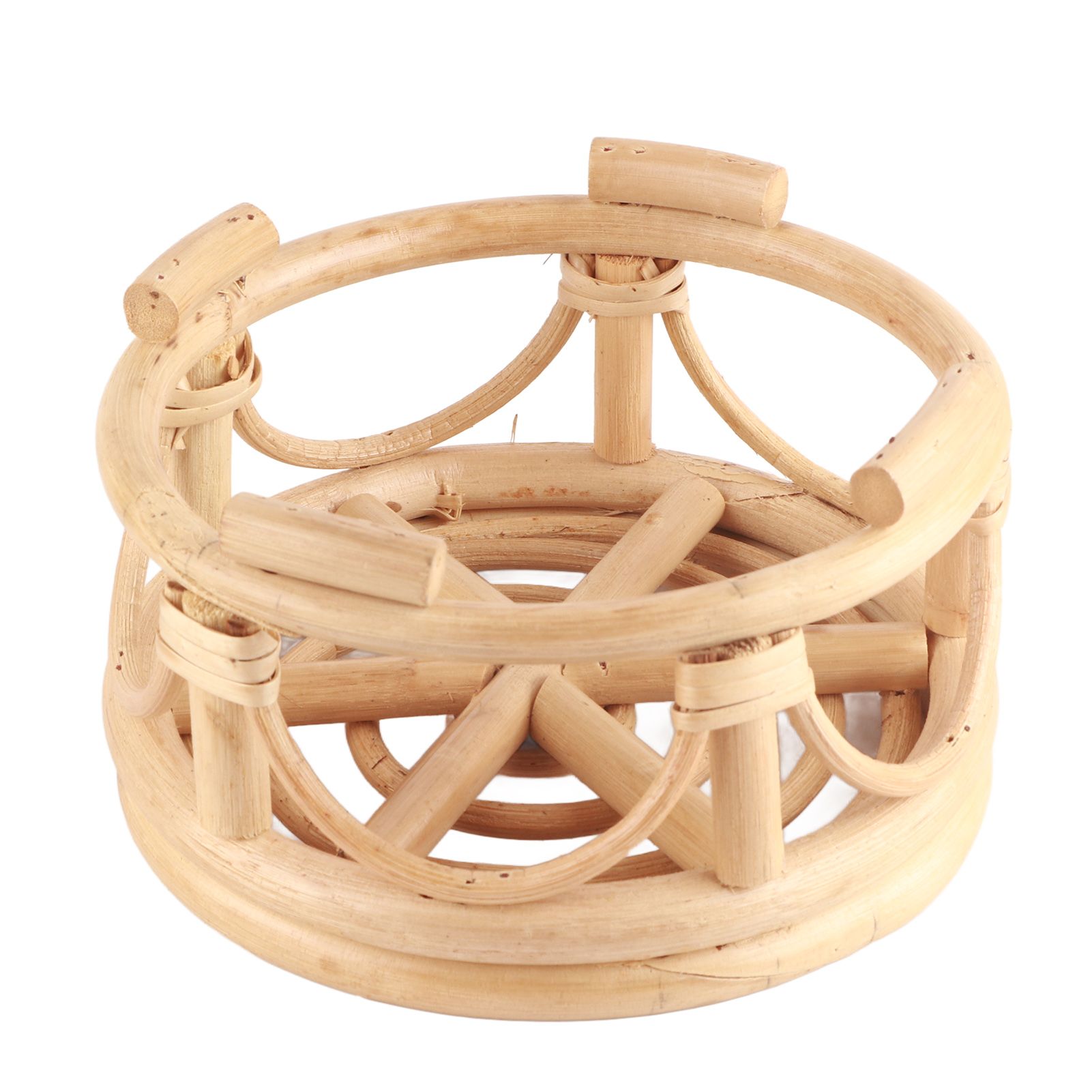 Rattan Indoor Plant Stand Round Shape Natural Plant Rack Handmade Rattan view 8
