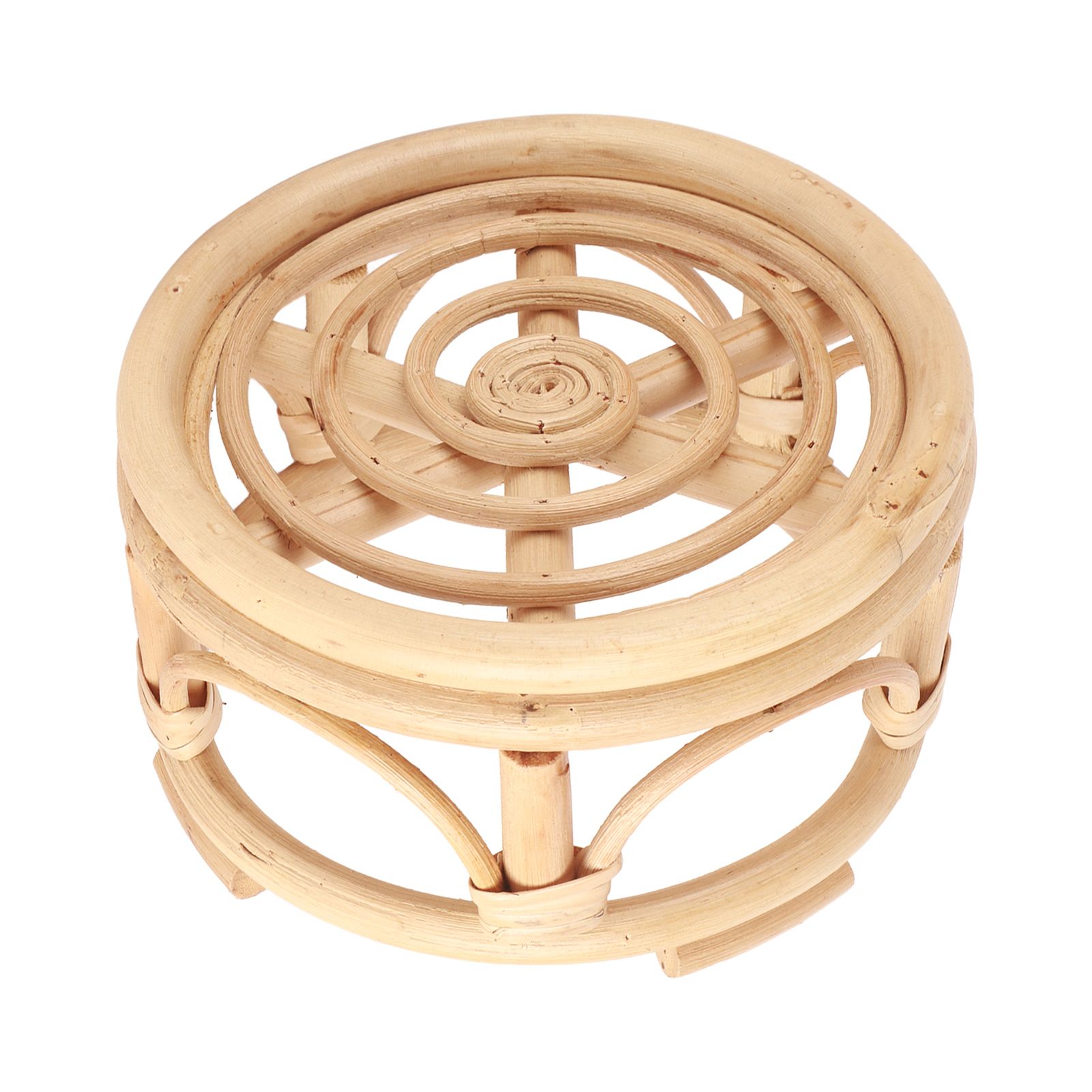 Rattan Indoor Plant Stand Round Shape Natural Plant Rack Handmade Rattan view 9