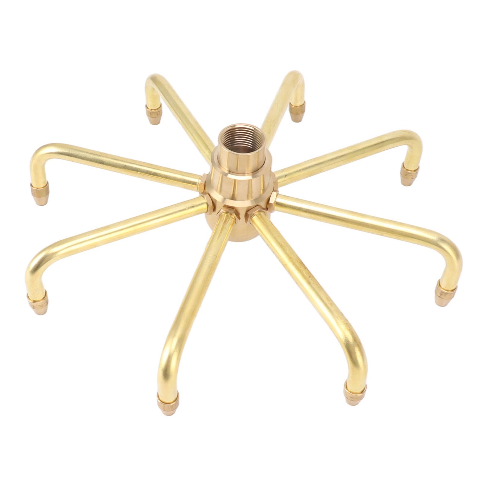 8 Holes Fountain Nozzles Brass Windmill Rotating Fountain Water Spray Head for view 7