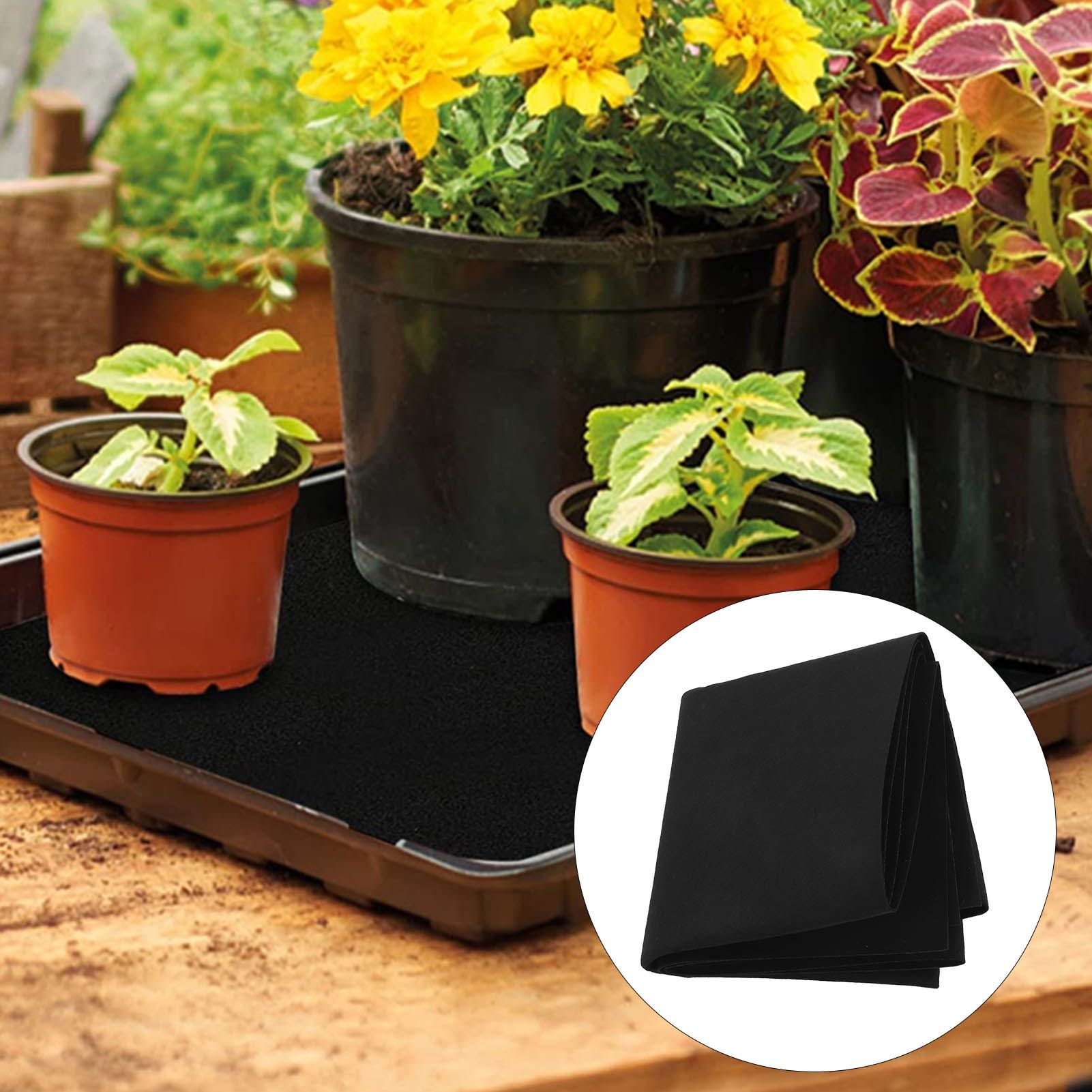 Plant Watering Mat Automatic Self Watering Mat Felt Capillary Mat Black for view 11