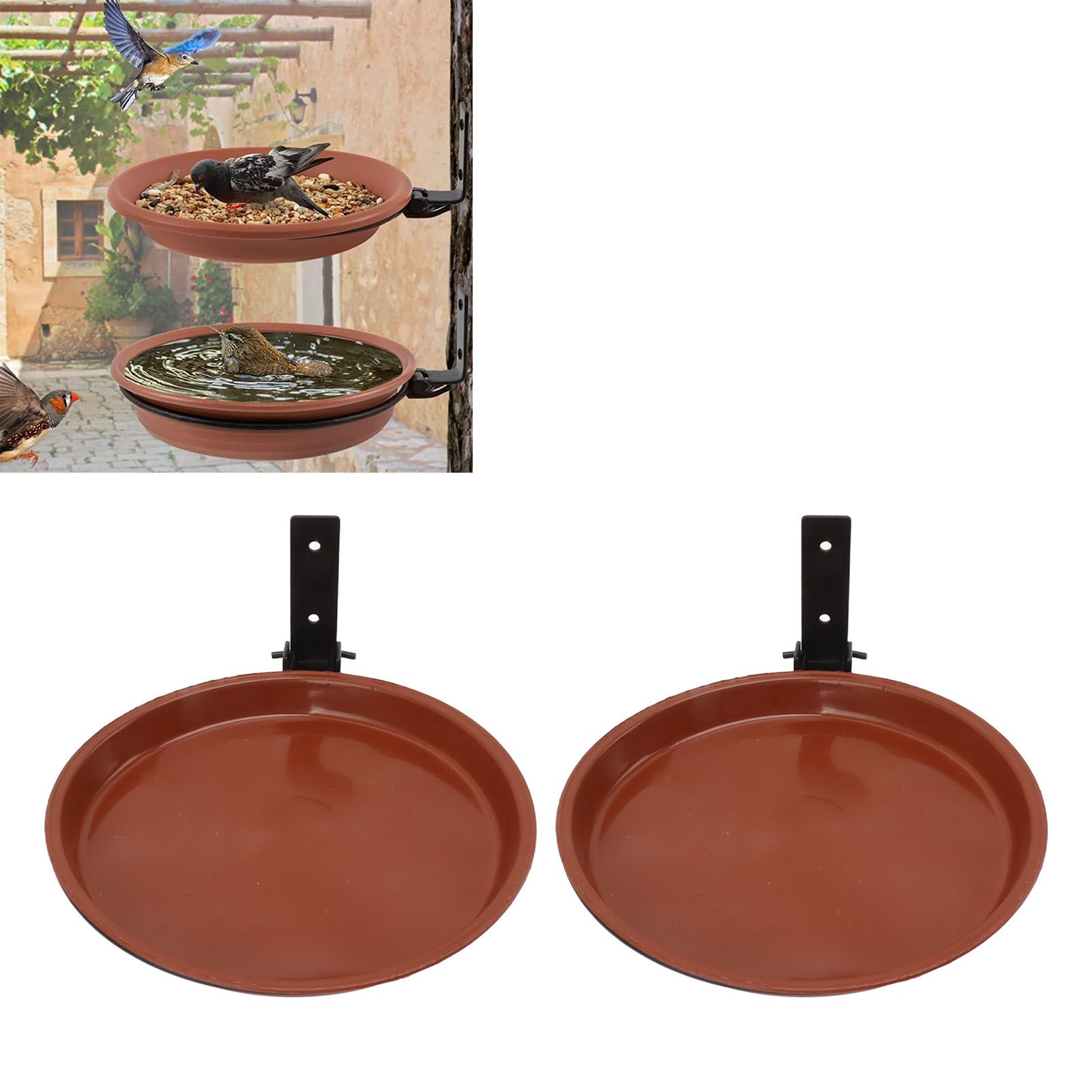 Tree Mounted Bird Feeder Tree Mounted Bird Bath Bowl with Heavy Duty Metal view 12