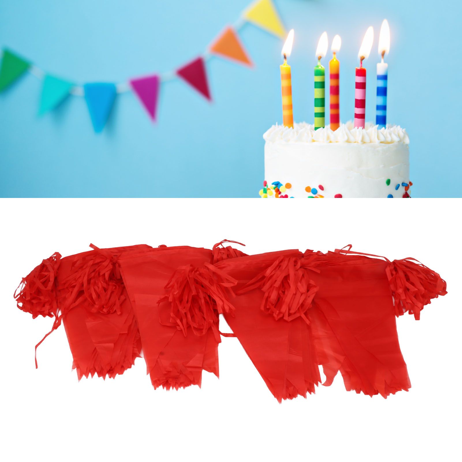2 Bag Party Banner Triangle Shape Anti Fade Decorative Pennants Flag for Party view 12