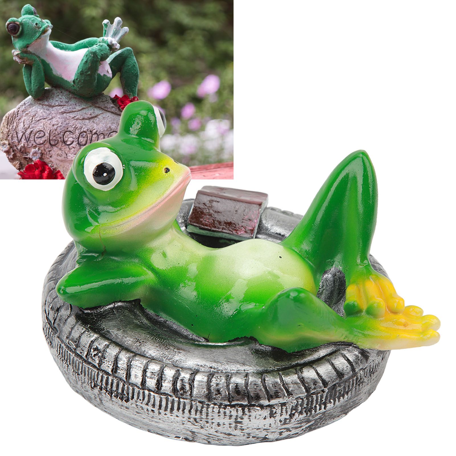 Frog Pond Ornaments Resin Colorfast Easy Float Water Floating Frog Garden view 11
