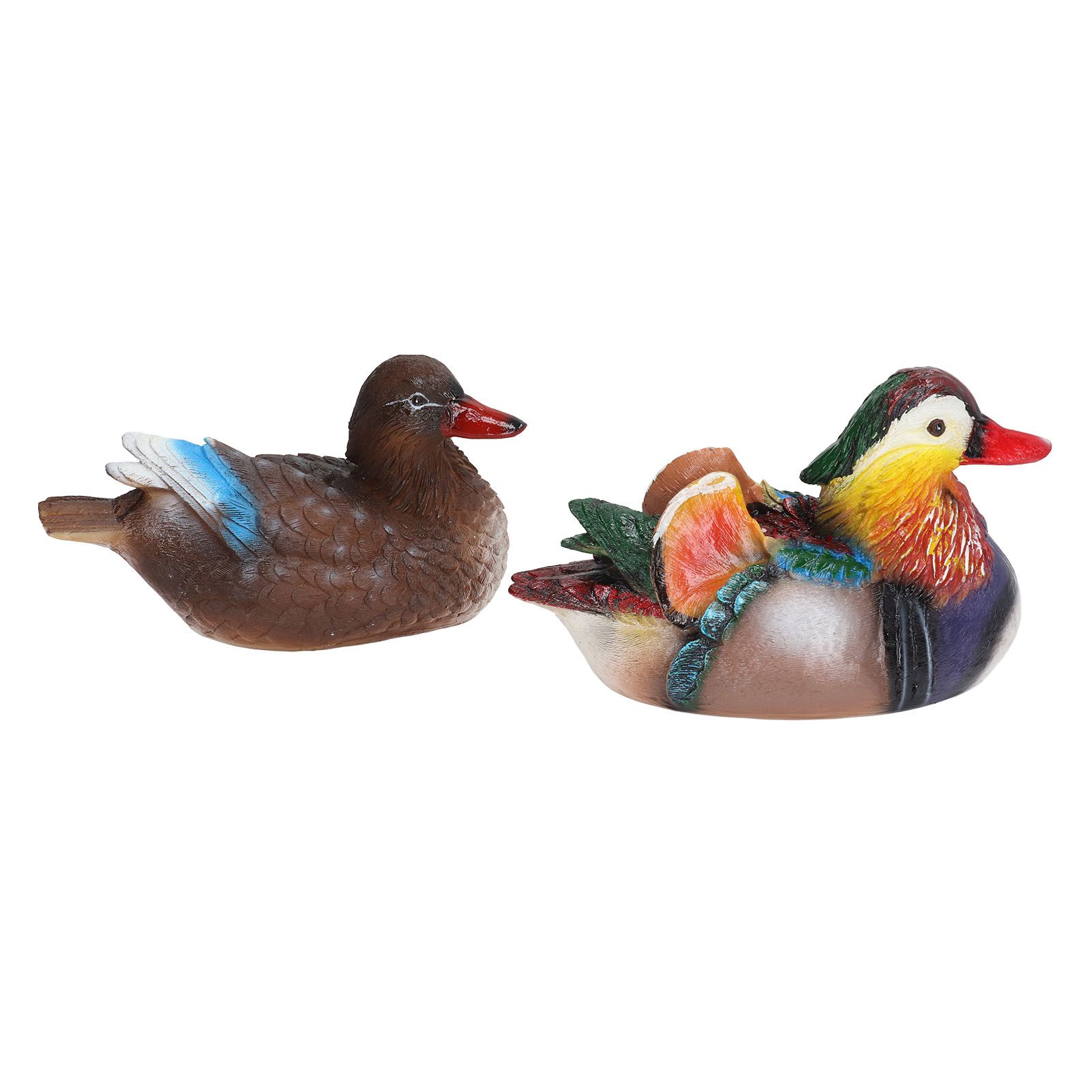 2PCS Floating Mandarin Duck Statue Resin Cute Animal Decor Sculpture Ornament view 4