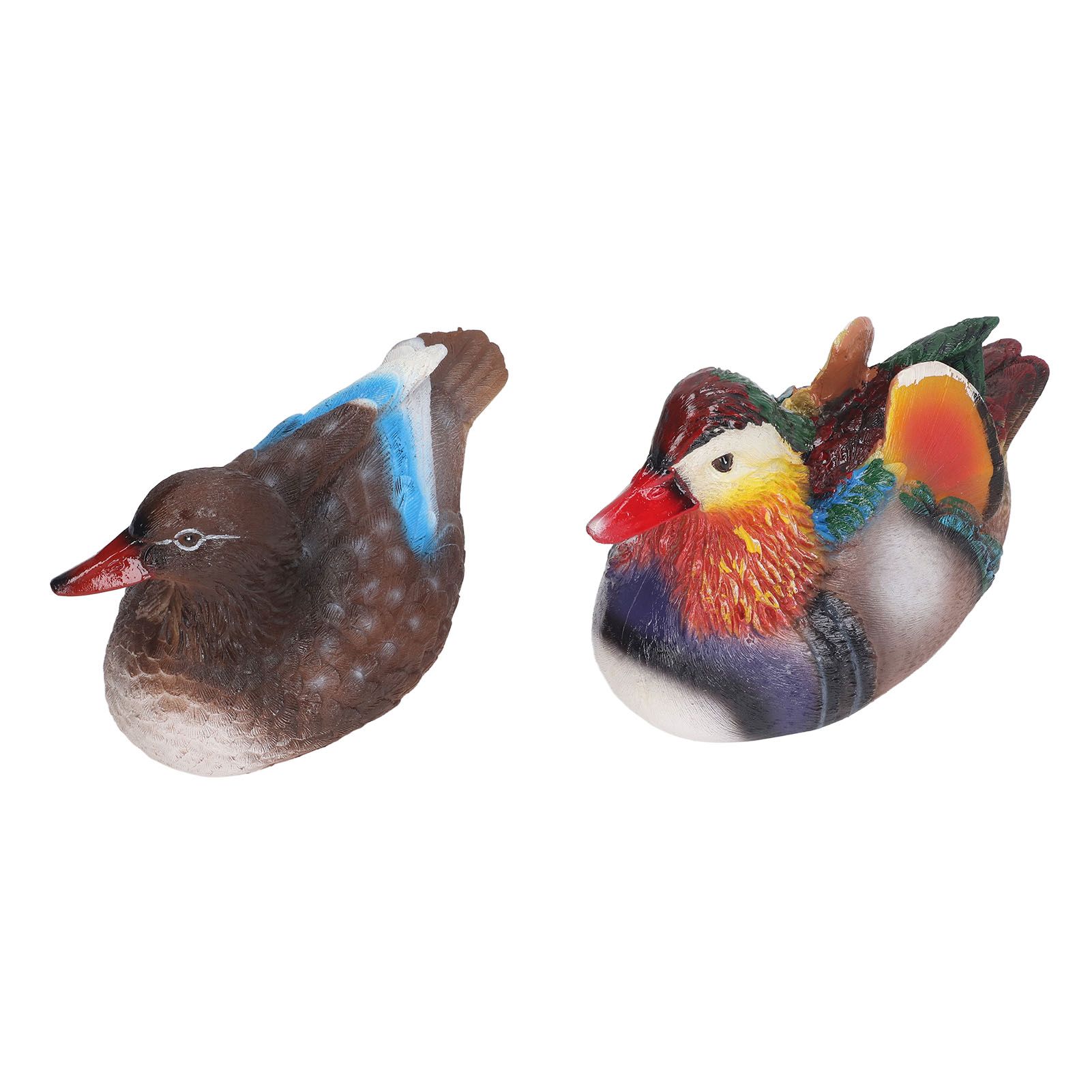 2PCS Floating Mandarin Duck Statue Resin Cute Animal Decor Sculpture Ornament view 5