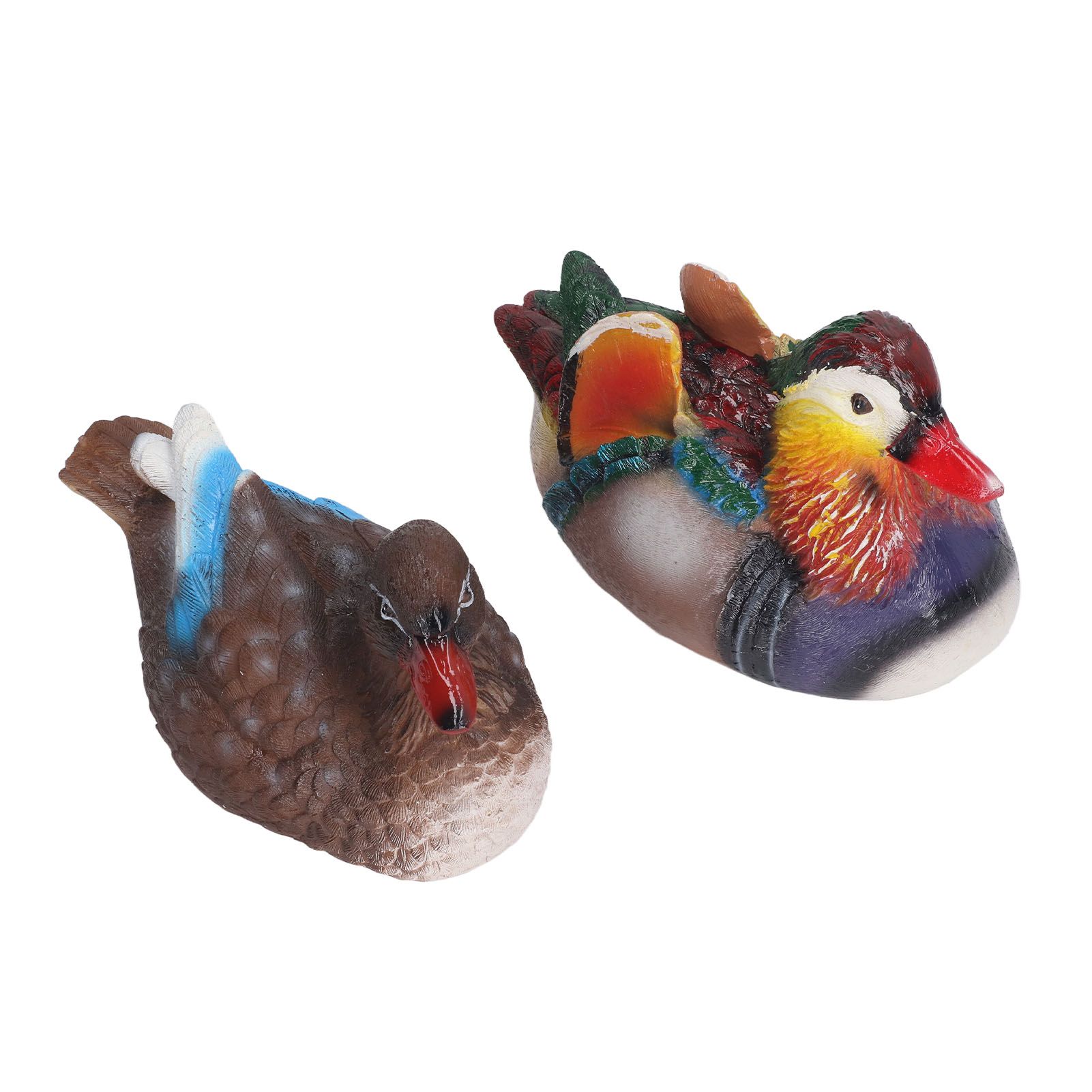 2PCS Floating Mandarin Duck Statue Resin Cute Animal Decor Sculpture Ornament view 6