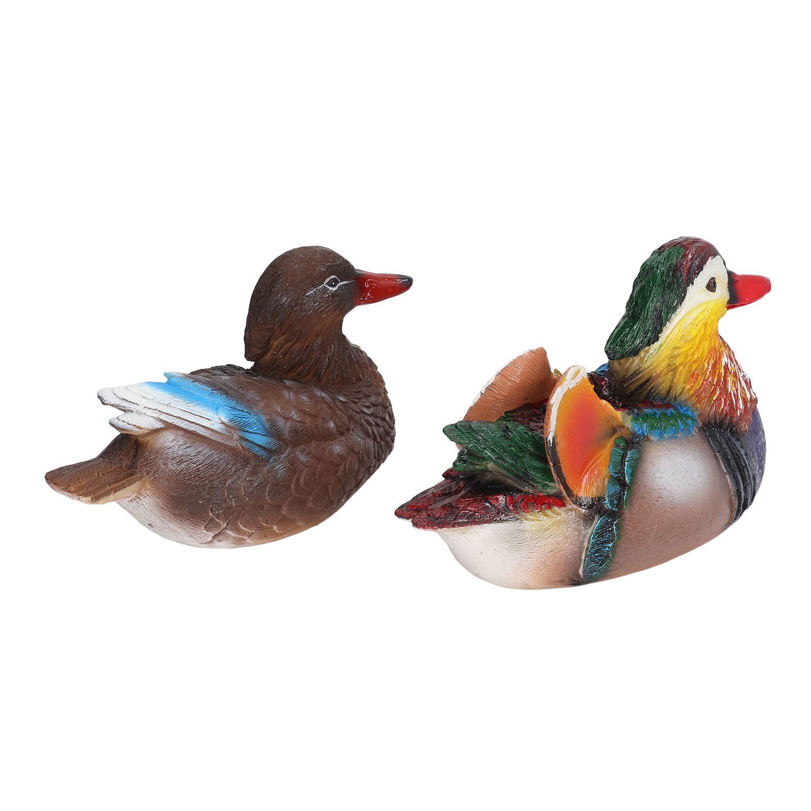 2PCS Floating Mandarin Duck Statue Resin Cute Animal Decor Sculpture Ornament view 7
