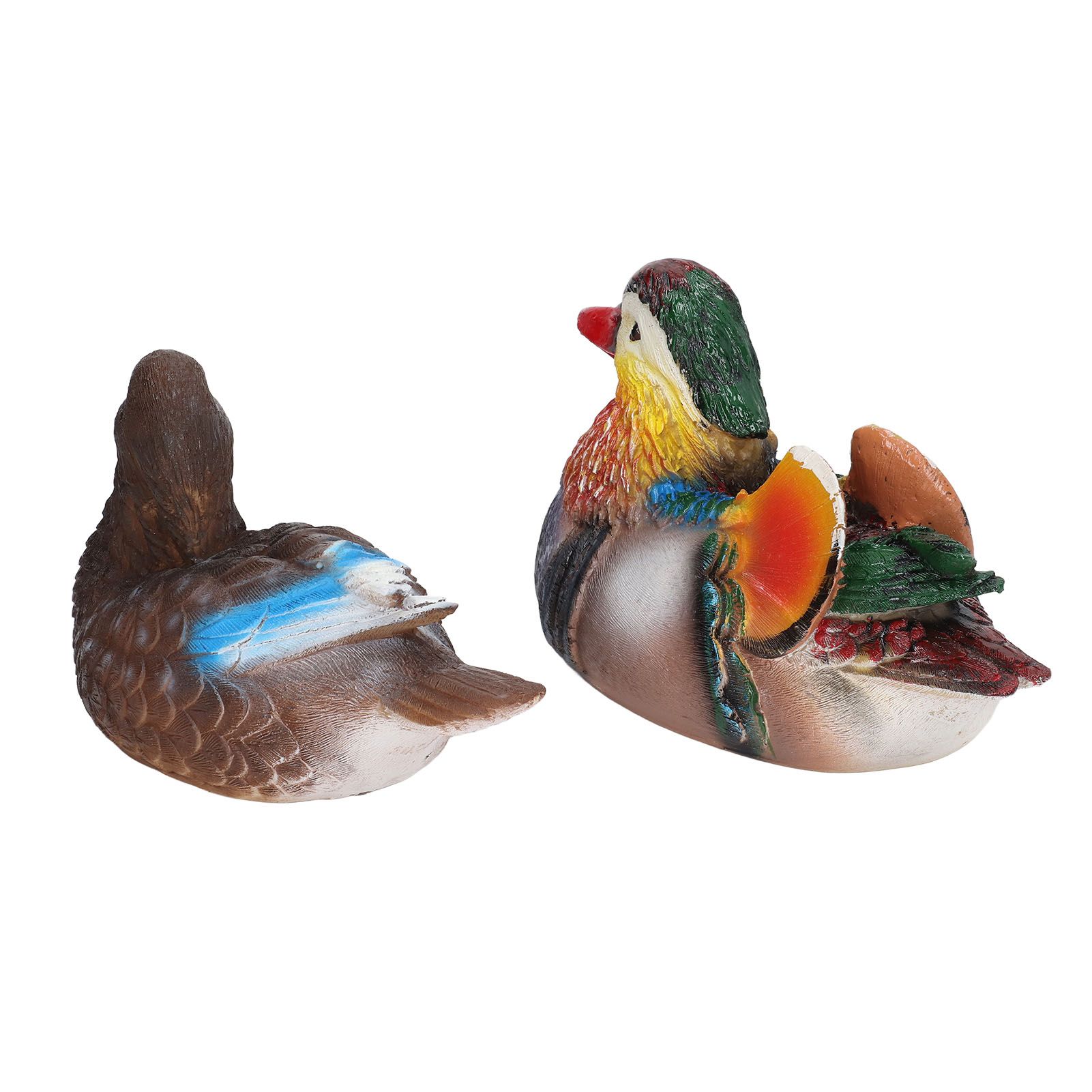 2PCS Floating Mandarin Duck Statue Resin Cute Animal Decor Sculpture Ornament view 8