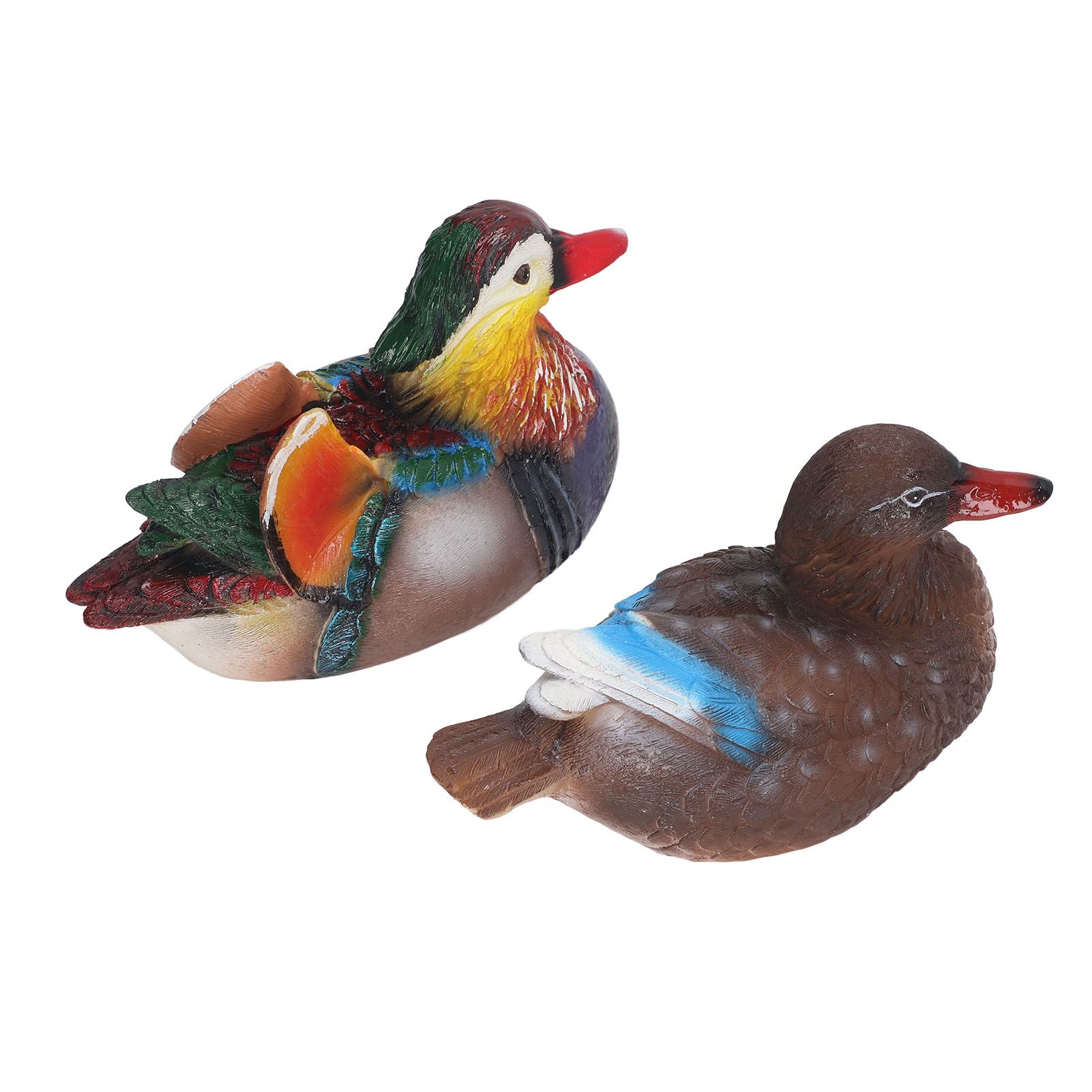 2PCS Floating Mandarin Duck Statue Resin Cute Animal Decor Sculpture Ornament view 9