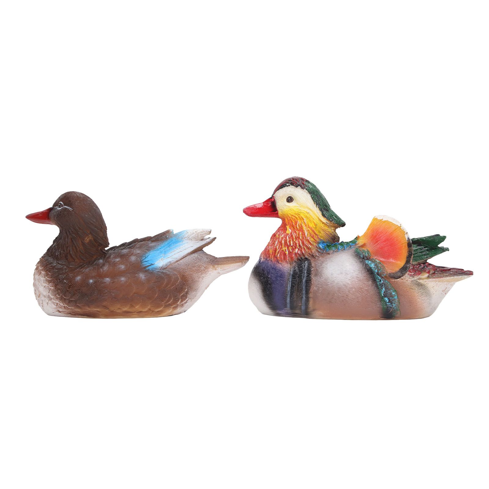 2PCS Floating Mandarin Duck Statue Resin Cute Animal Decor Sculpture Ornament view 10