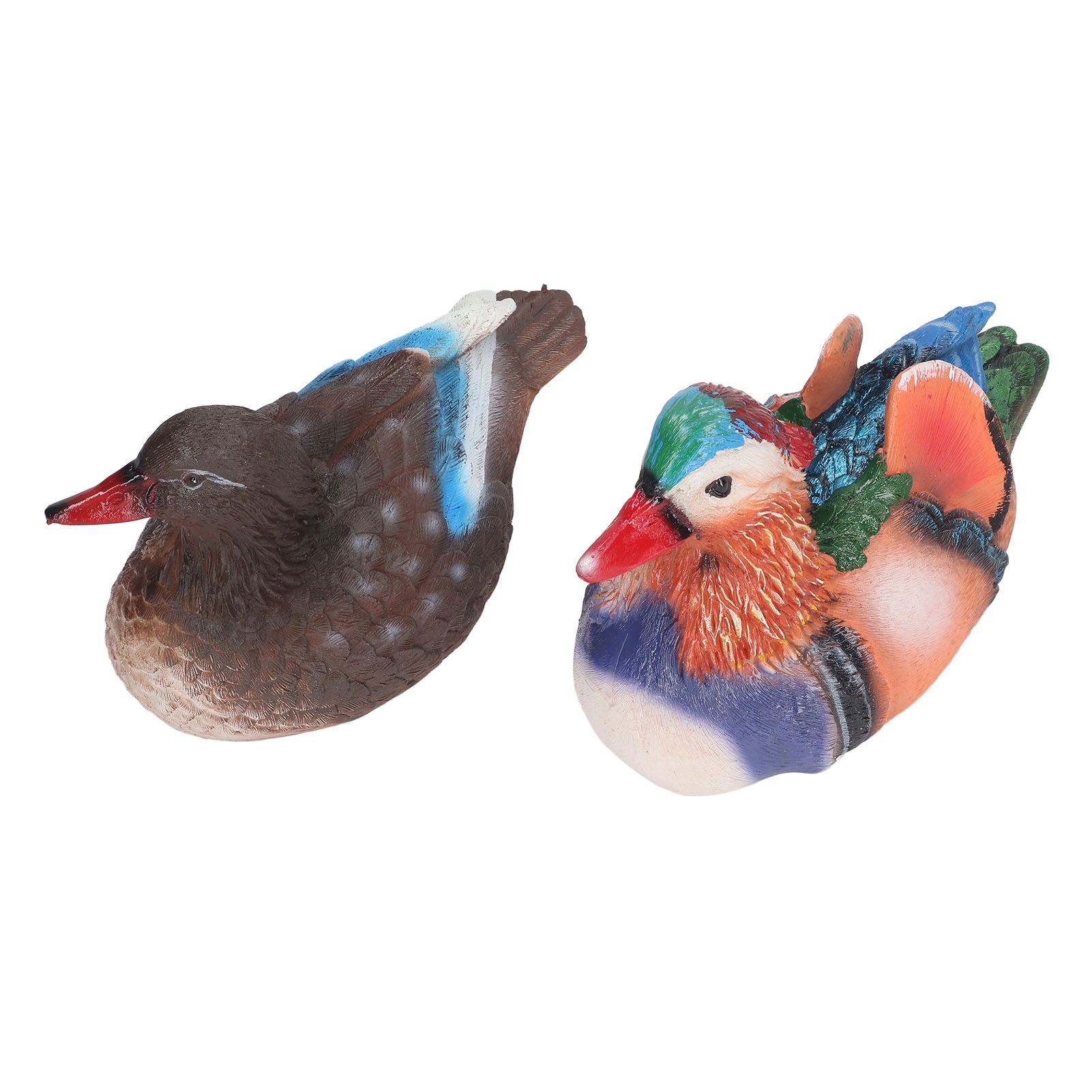 2PCS Floating Mandarin Duck Statue Resin Cute Animal Decor Sculpture Ornament view 3