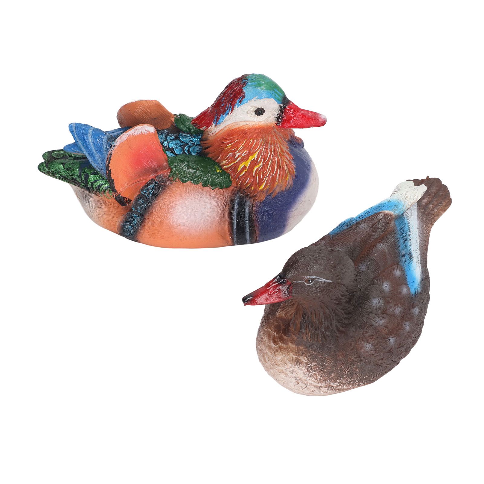 2PCS Floating Mandarin Duck Statue Resin Cute Animal Decor Sculpture Ornament view 4