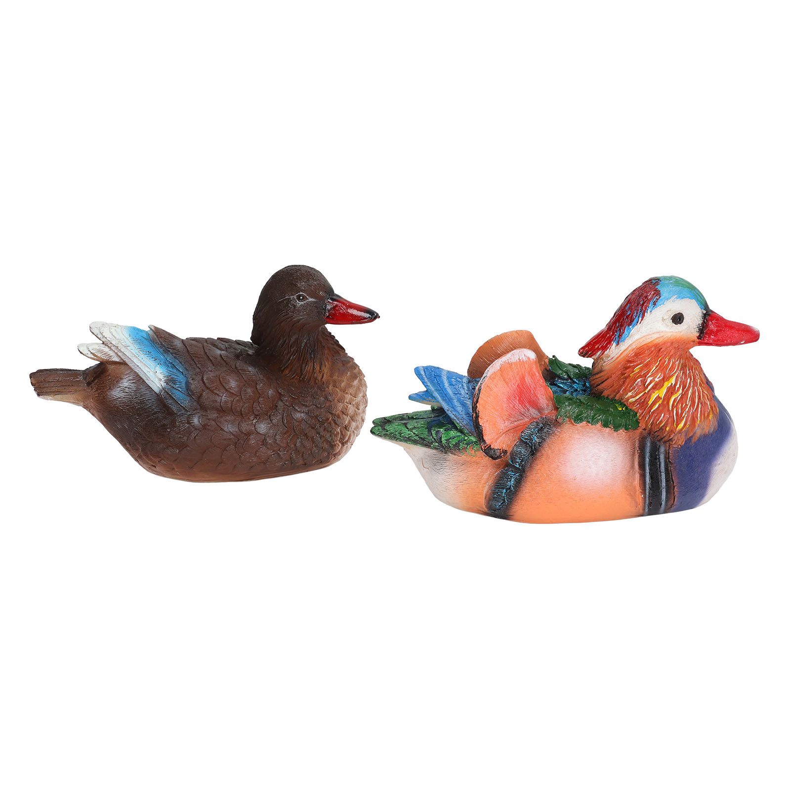 2PCS Floating Mandarin Duck Statue Resin Cute Animal Decor Sculpture Ornament view 5