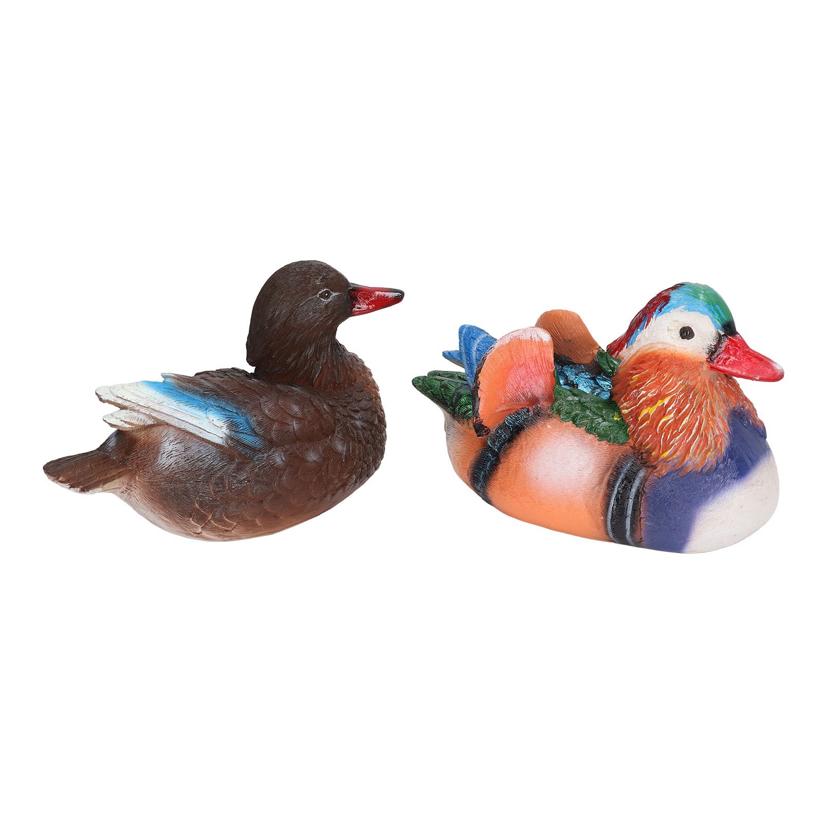 2PCS Floating Mandarin Duck Statue Resin Cute Animal Decor Sculpture Ornament view 6