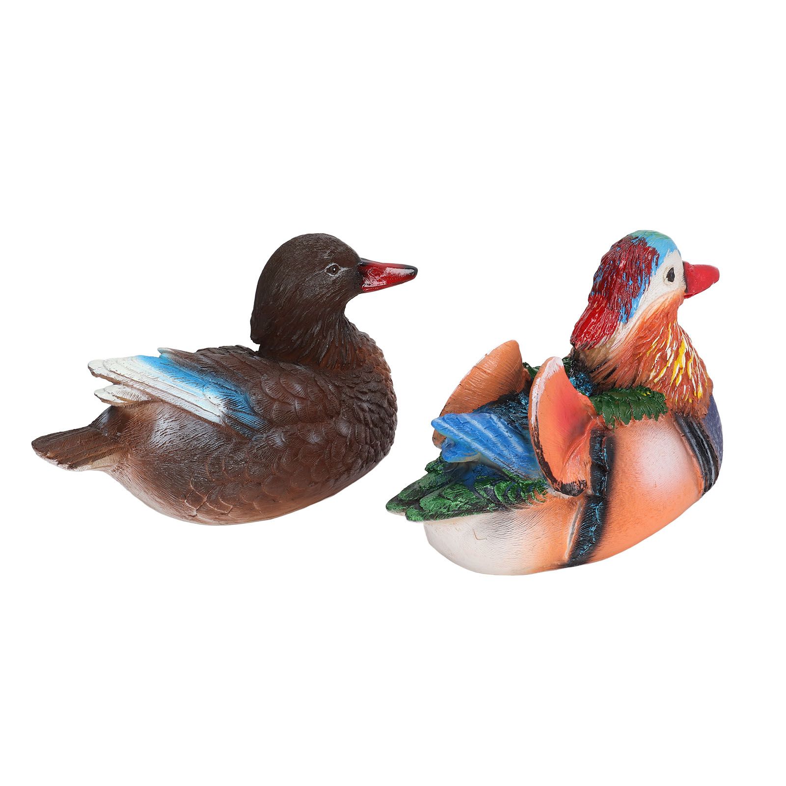 2PCS Floating Mandarin Duck Statue Resin Cute Animal Decor Sculpture Ornament view 7