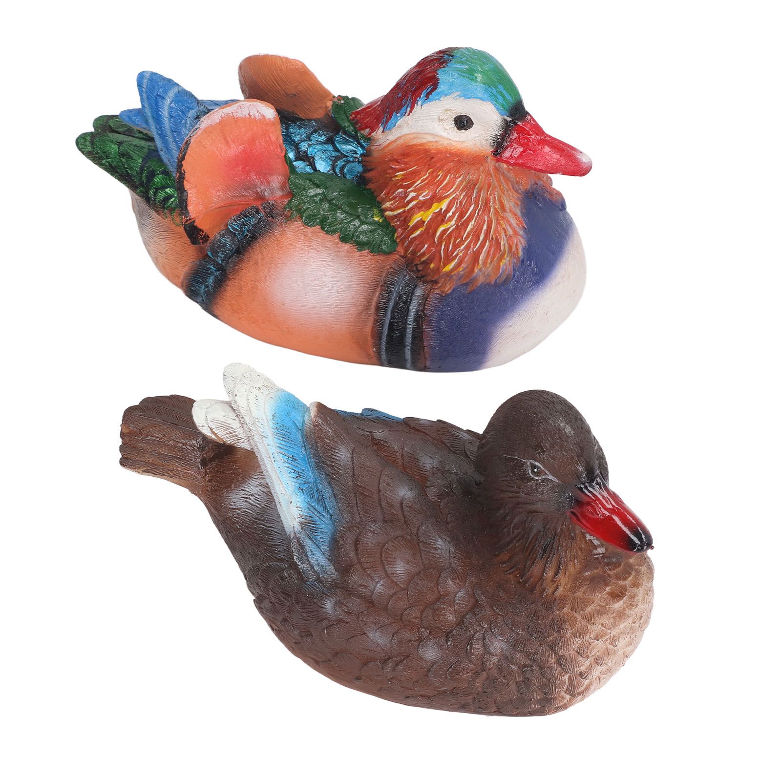2PCS Floating Mandarin Duck Statue Resin Cute Animal Decor Sculpture Ornament view 8