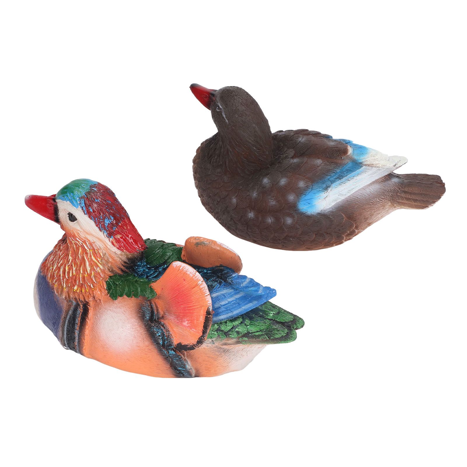 2PCS Floating Mandarin Duck Statue Resin Cute Animal Decor Sculpture Ornament view 9