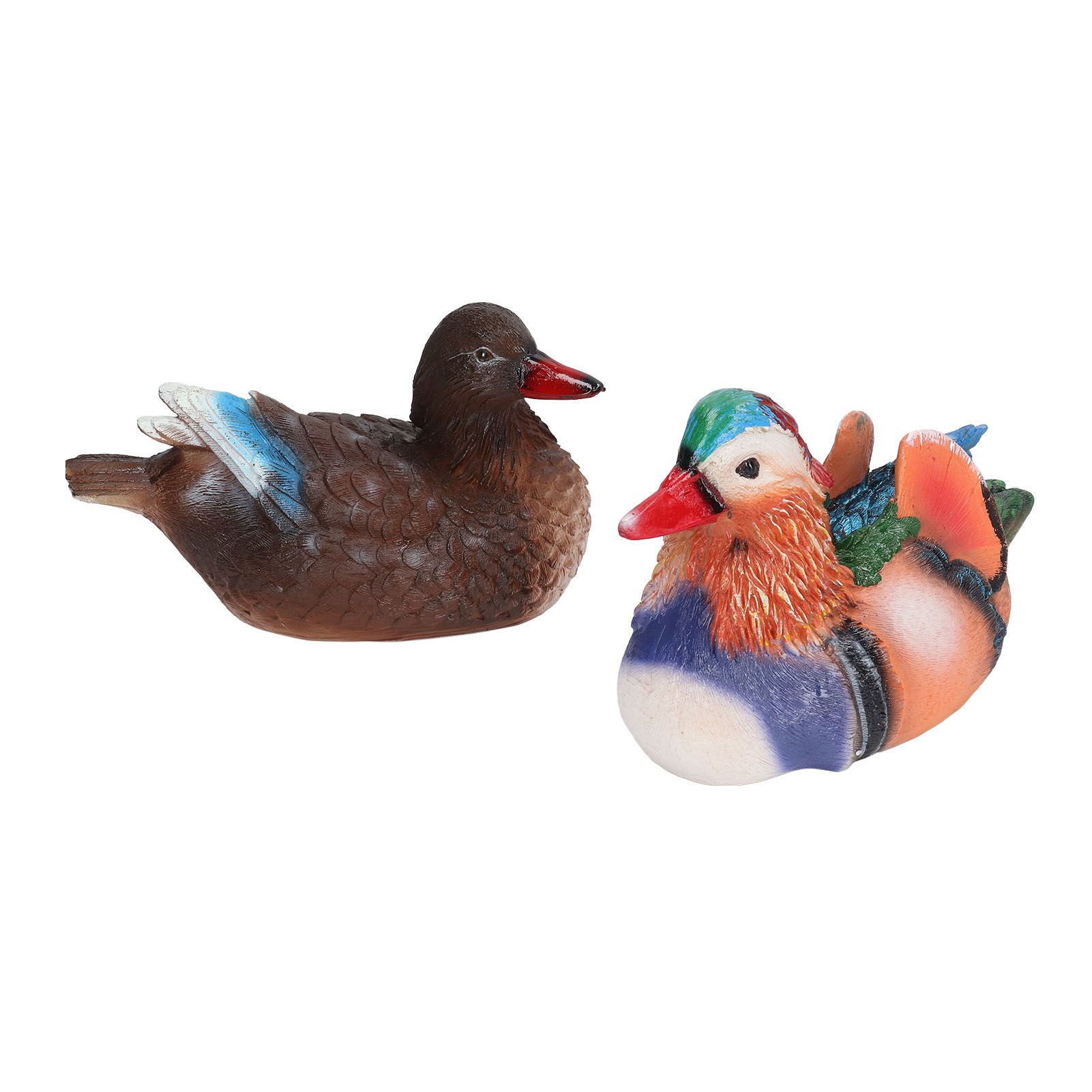 2PCS Floating Mandarin Duck Statue Resin Cute Animal Decor Sculpture Ornament view 10