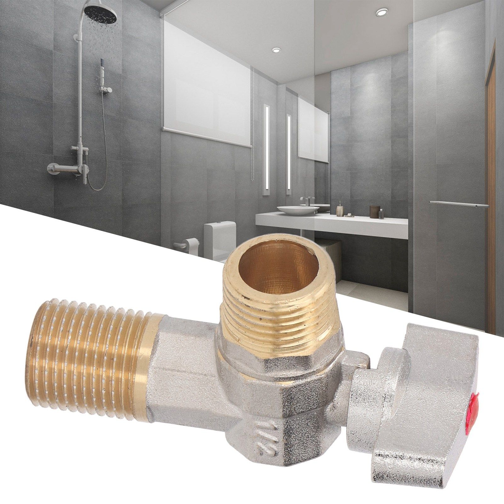 G1/2 Thread Brass Triangle Valve Large Flow Cold Hot Water Angle Stop Valve view 12