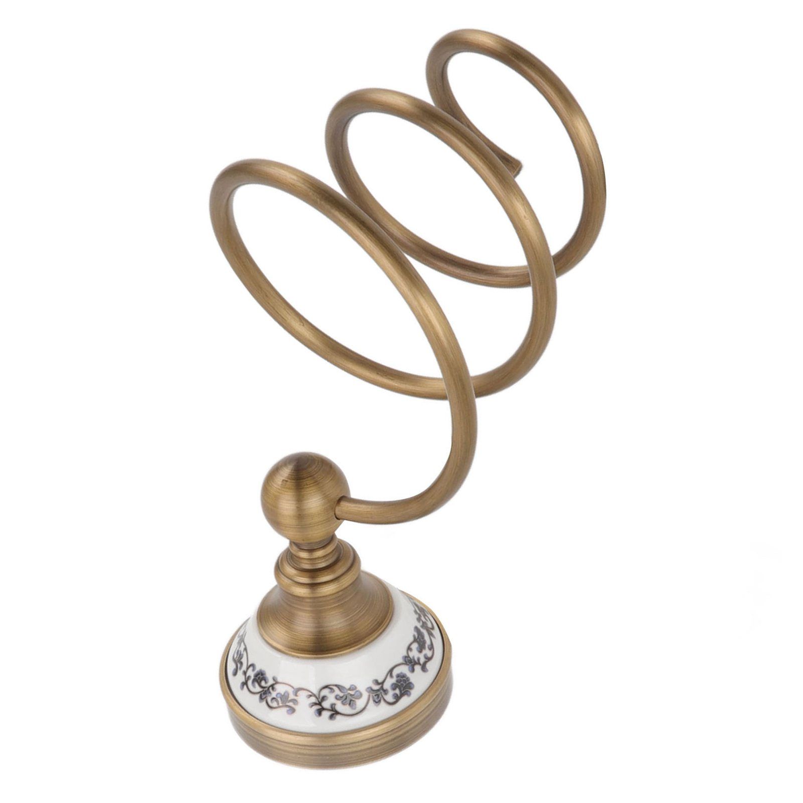 Brass Hair Dryer Holder Antique Retro Hairdryer Hanging Rack for Bath Storage view 10