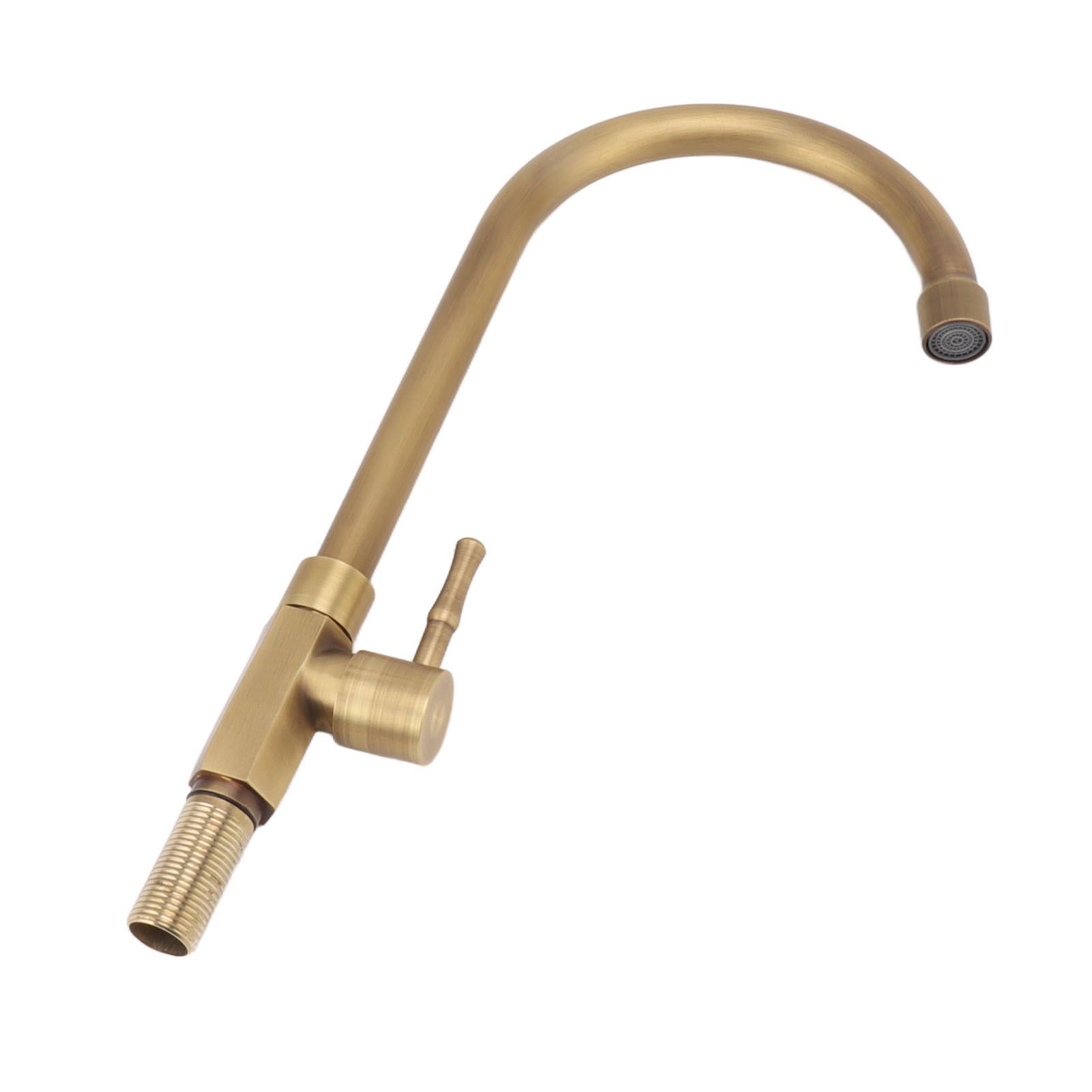 Antique Brass Bathroom Sink Faucet Single Handle Vanity Tap Splash Proof view 4
